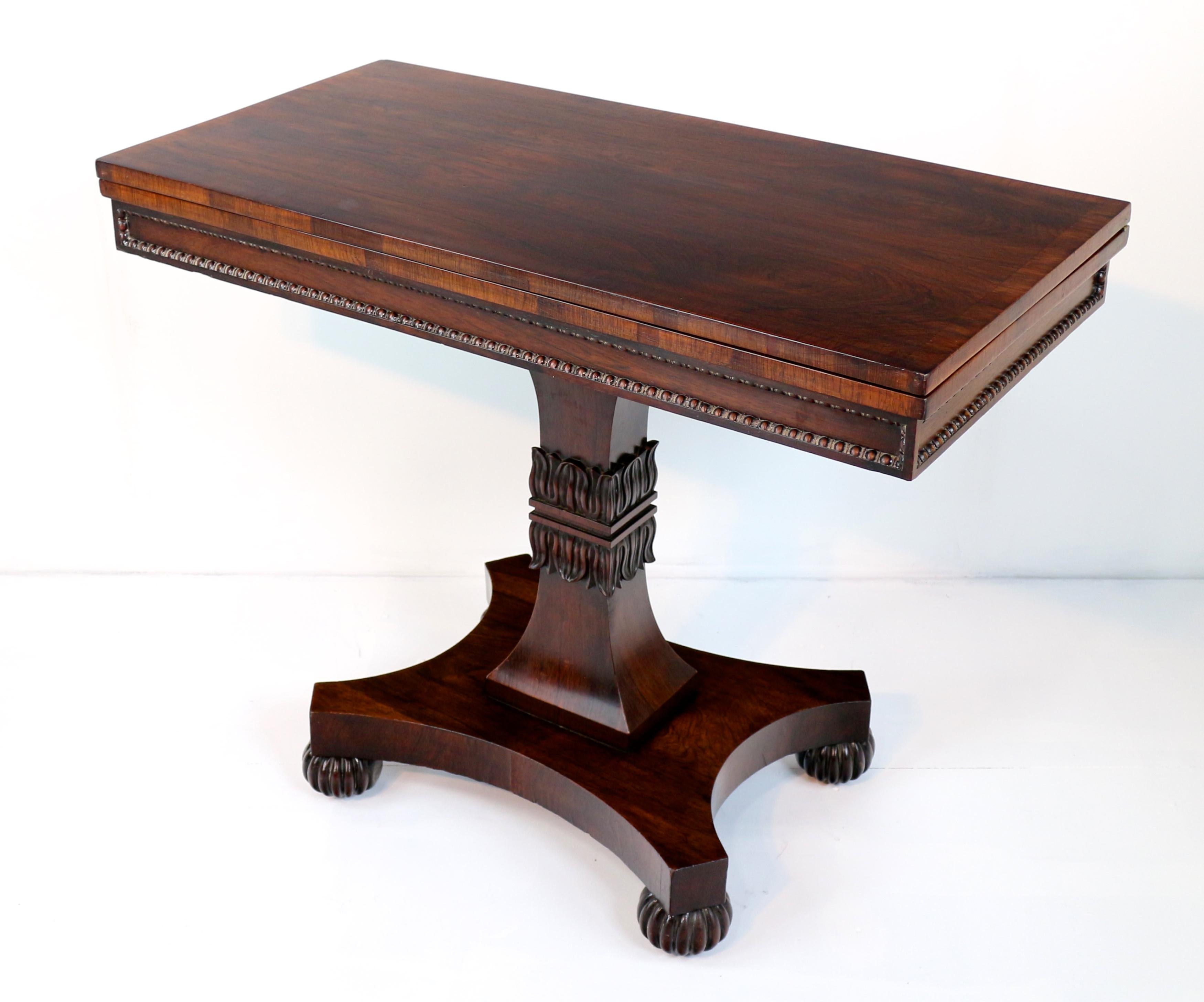 19th Century Antique Scottish Regency Rosewood Tea Table in the Manner of William Trotter For Sale