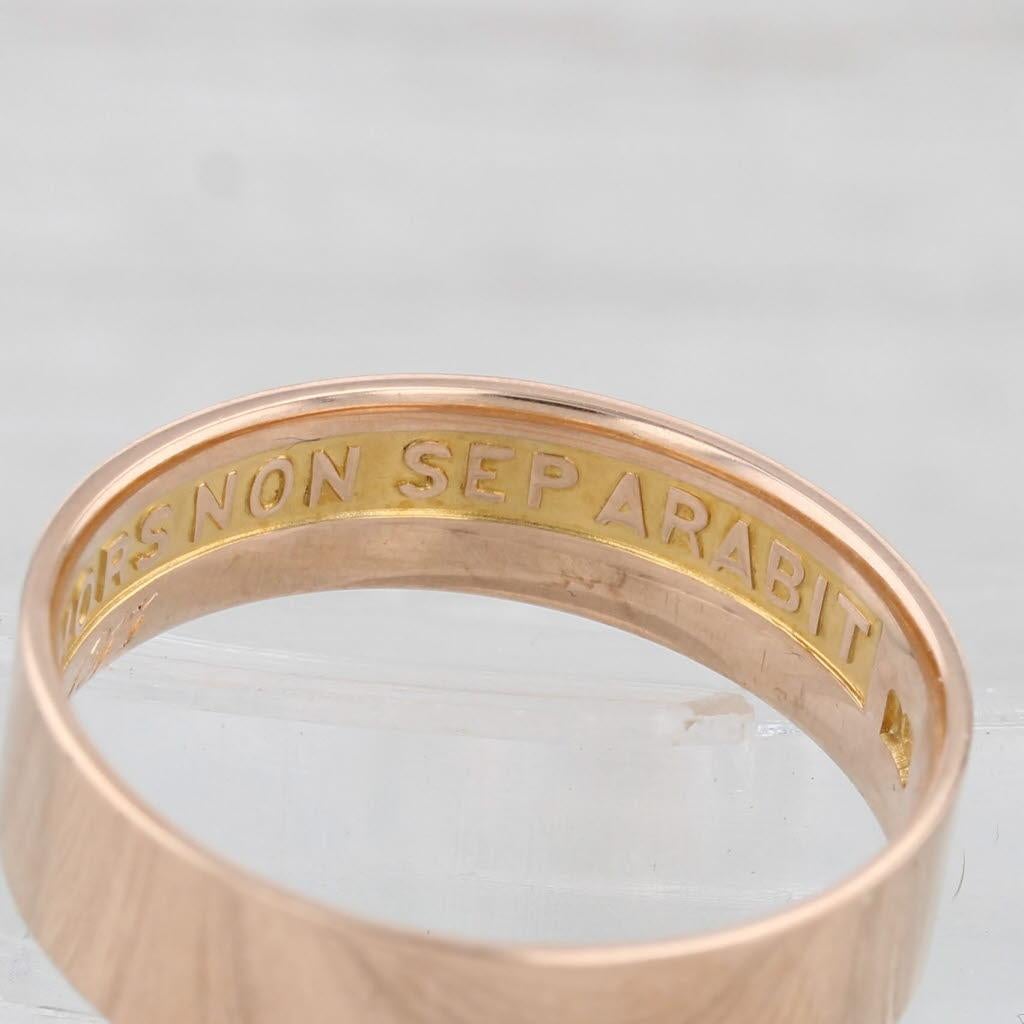 Antique Scottish Rite 14th Degree Ring 14k Rose Gold Band Masonic Size 12 For Sale 1