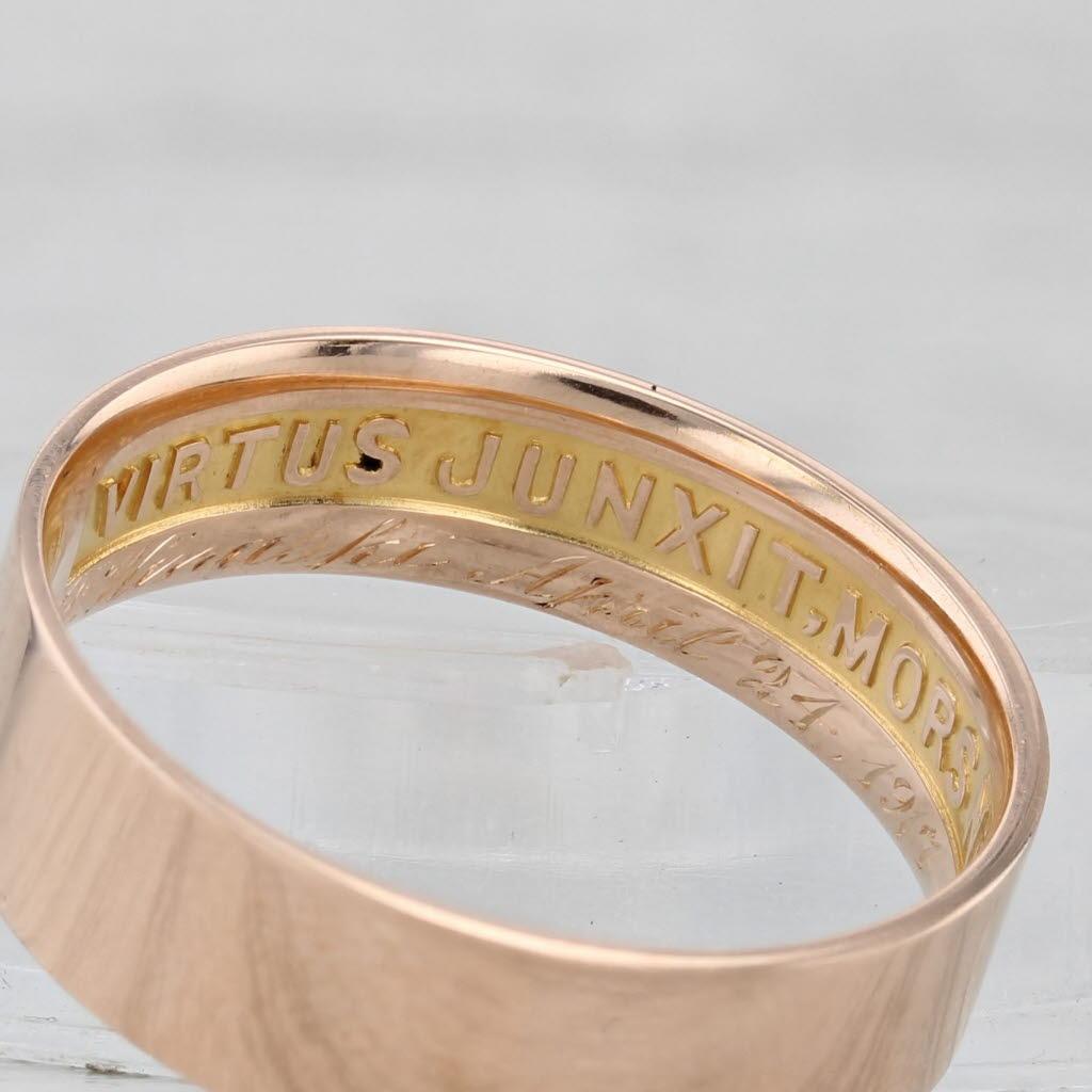 Antique Scottish Rite 14th Degree Ring 14k Rose Gold Band Masonic Size 12 For Sale 5