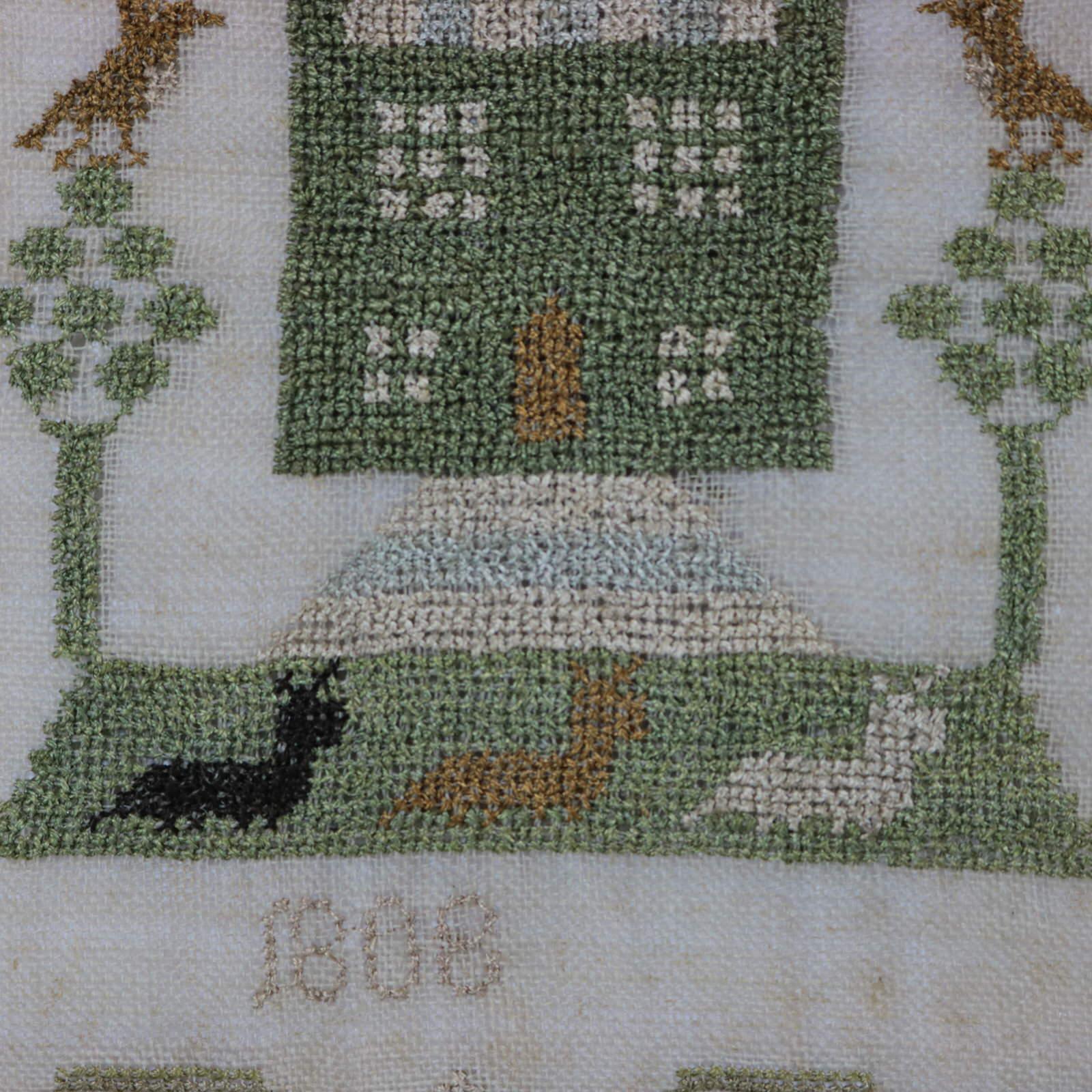 Early 19th Century Antique Scottish Sampler, 1808, by Flora Kerr, Glasgow