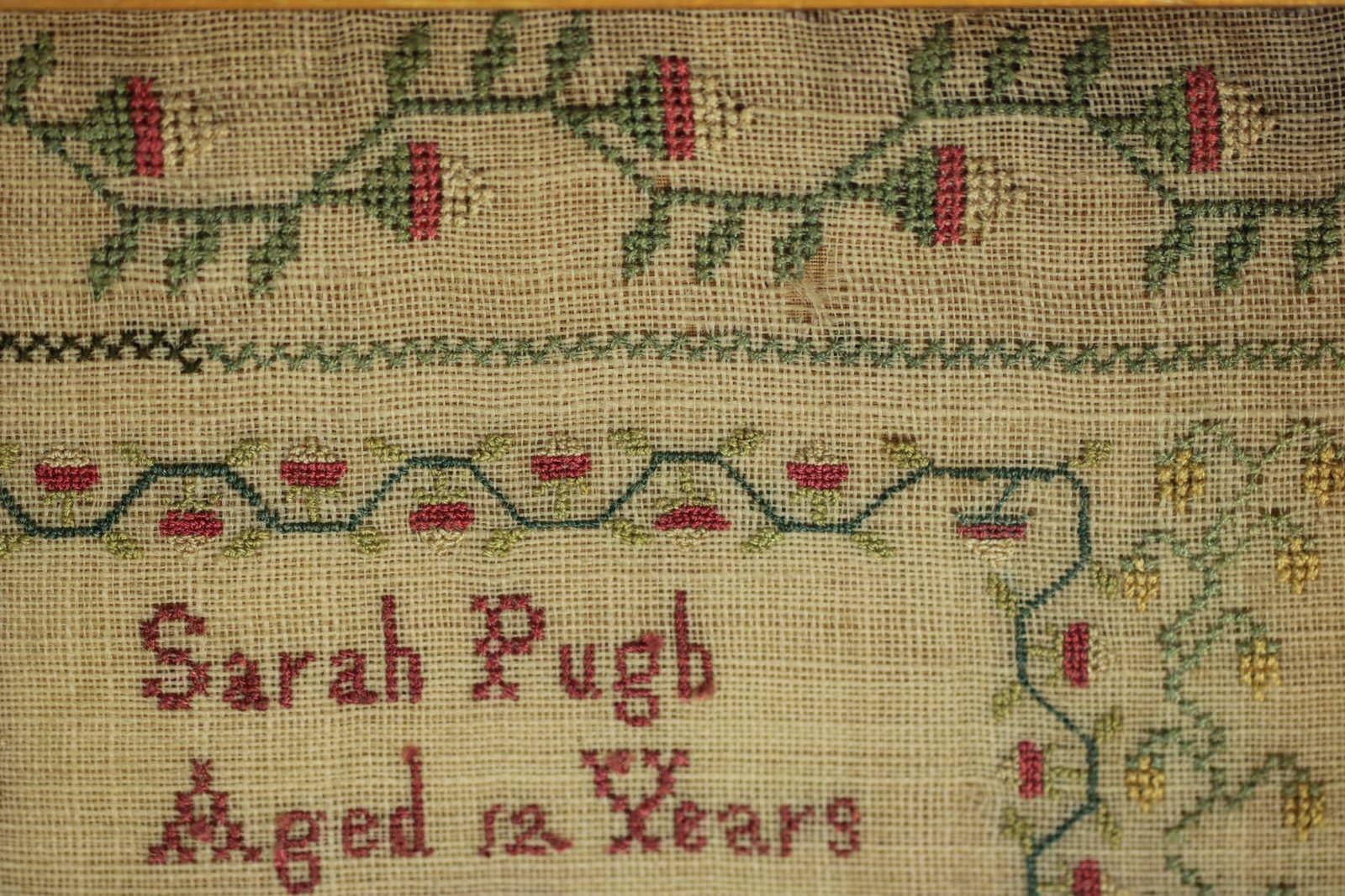 Antique Scottish Sampler, 1812, by Sarah Pugh Aged 12 2