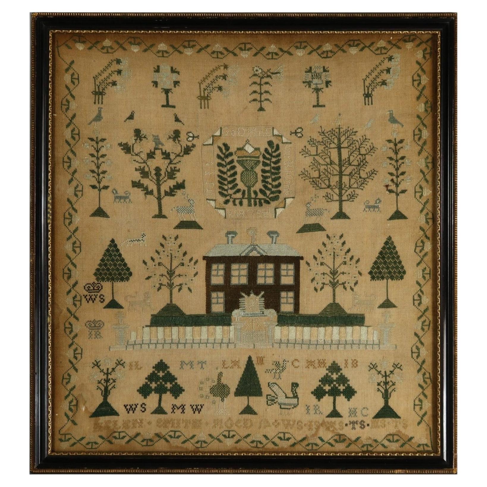 Antique Scottish Sampler, c.1840, by Helen Smith
