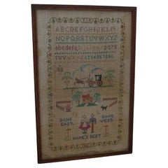 Antique Scottish sampler Gang East Gang West Hame's Best