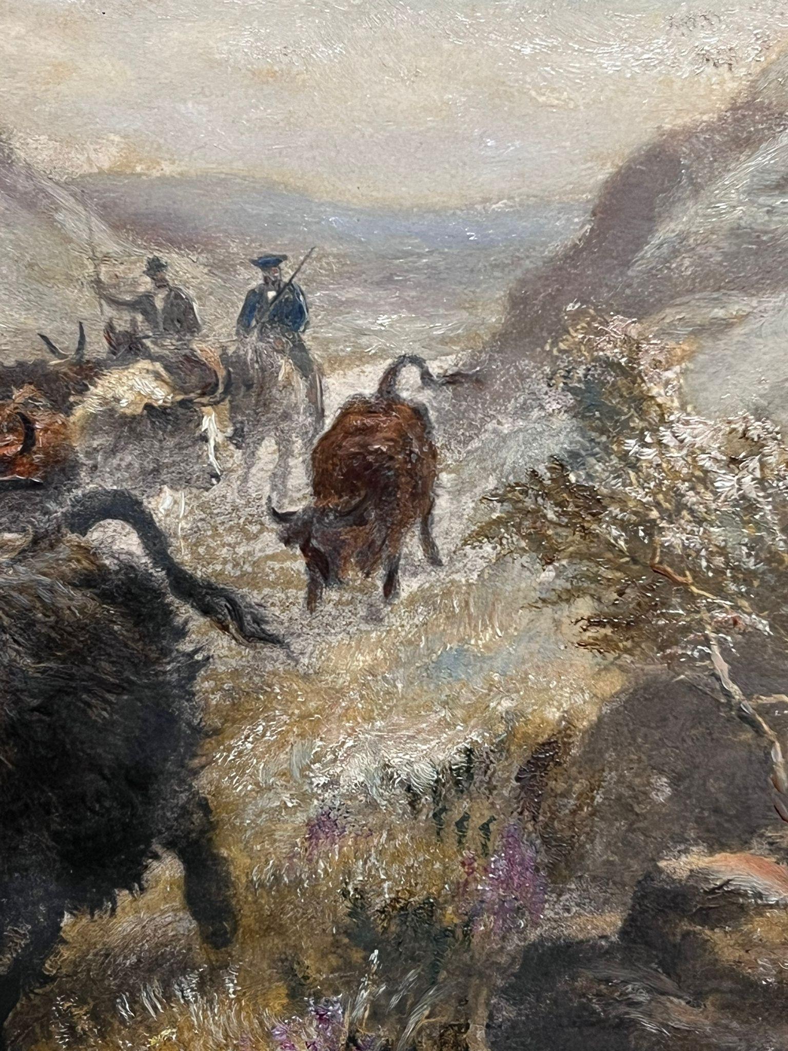 Highland Cattle in Scottish Highland Landscape Victorian British Oil Painting 1