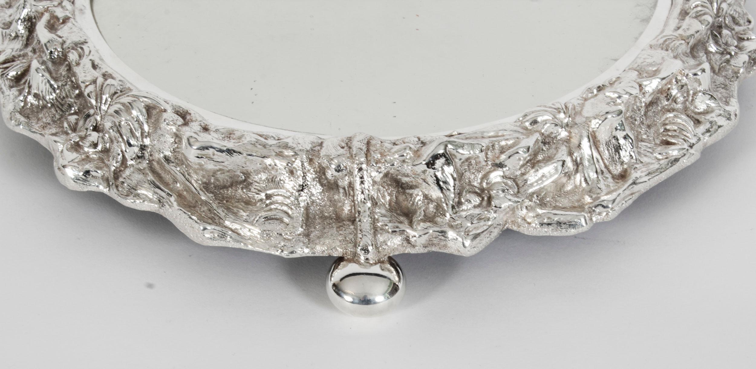 Antike schottische Silberplatte geschliffenes Glas Comport Hirsch Tafelaufsatz 19th C im Angebot 5