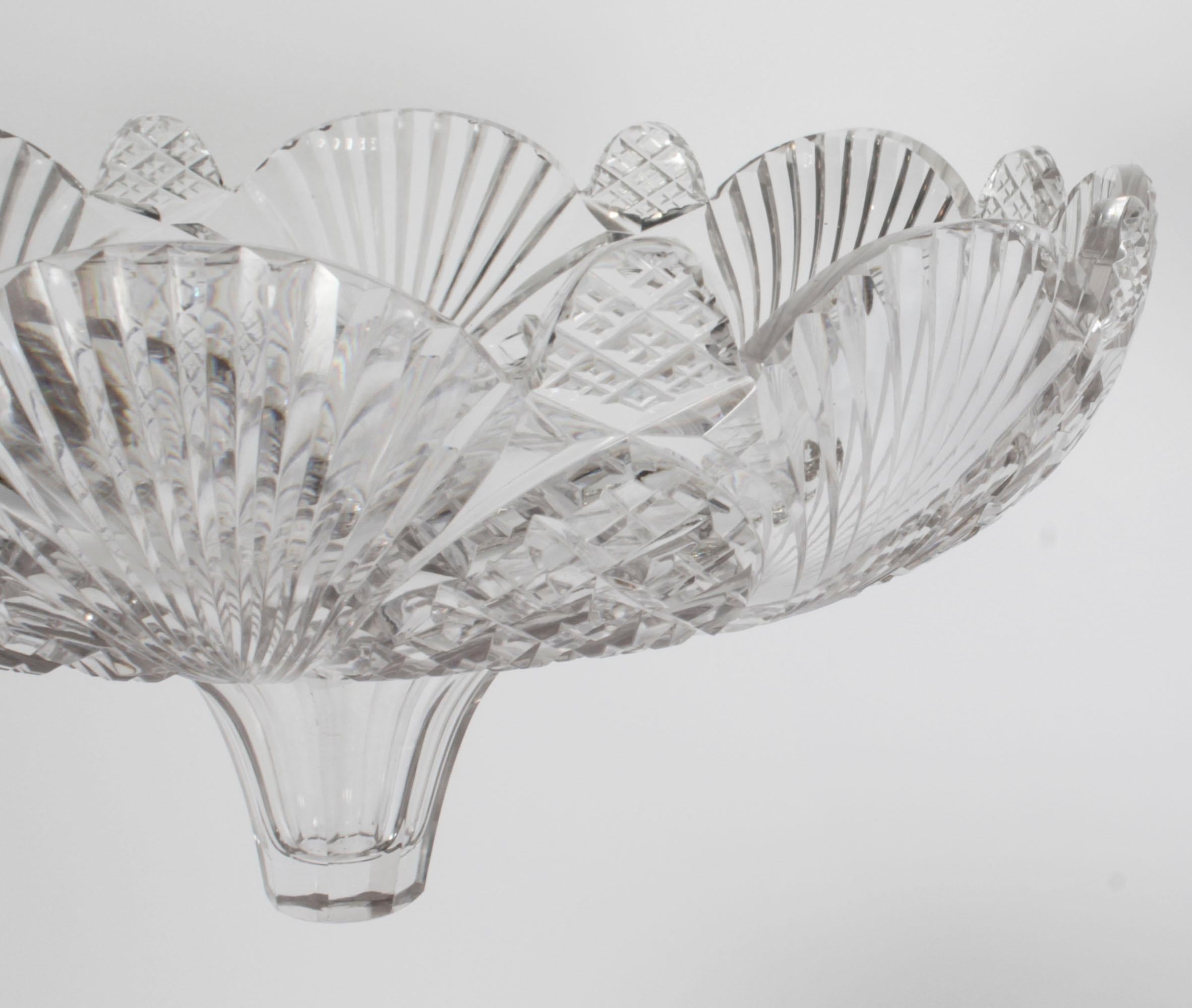 Antike schottische Silberplatte geschliffenes Glas Comport Hirsch Tafelaufsatz 19th C im Angebot 2