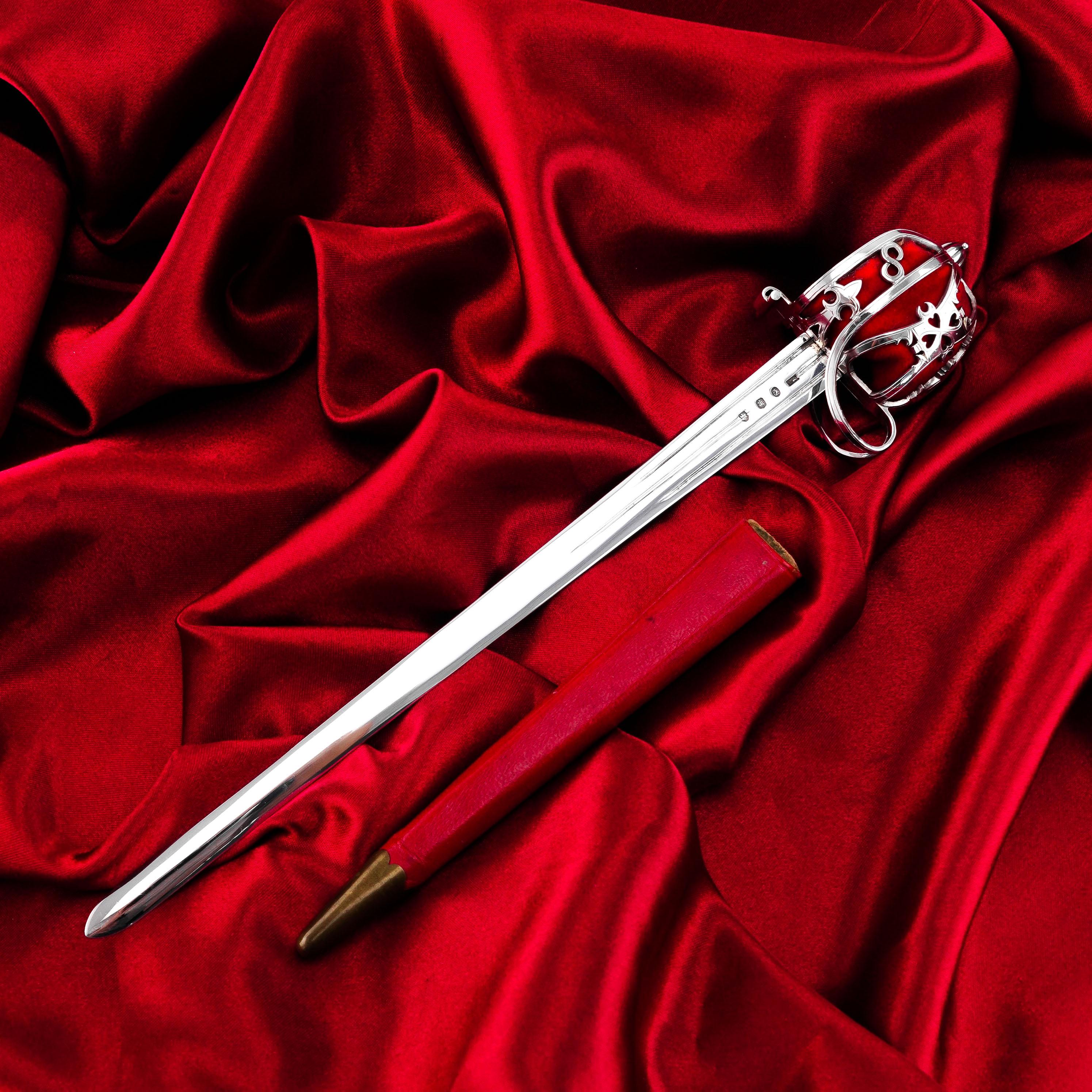 Antike schottische massivem Silber Brieföffner, Militär Korb Hilt Schwert Design im Angebot 9