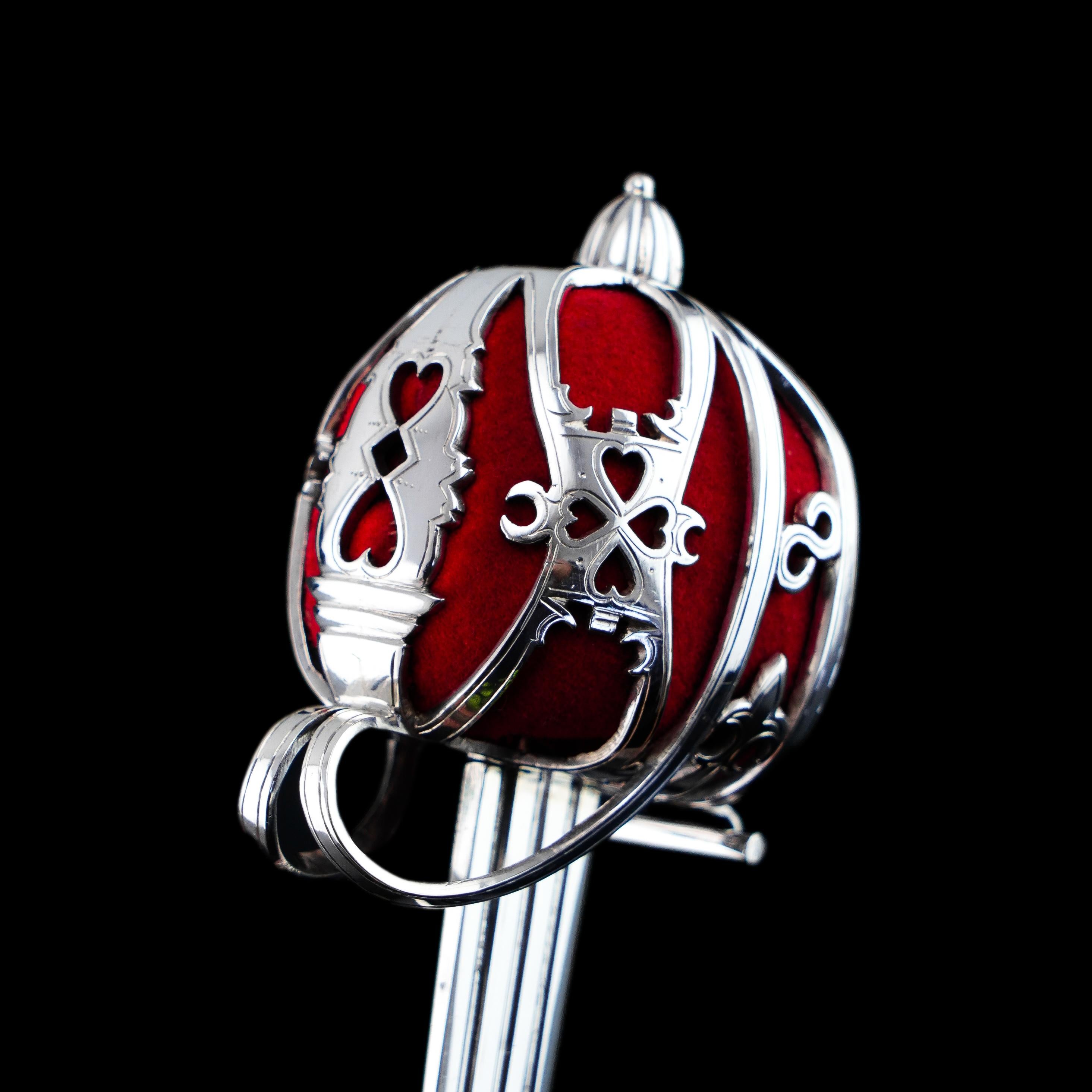 Antike schottische massivem Silber Brieföffner, Militär Korb Hilt Schwert Design im Angebot 4