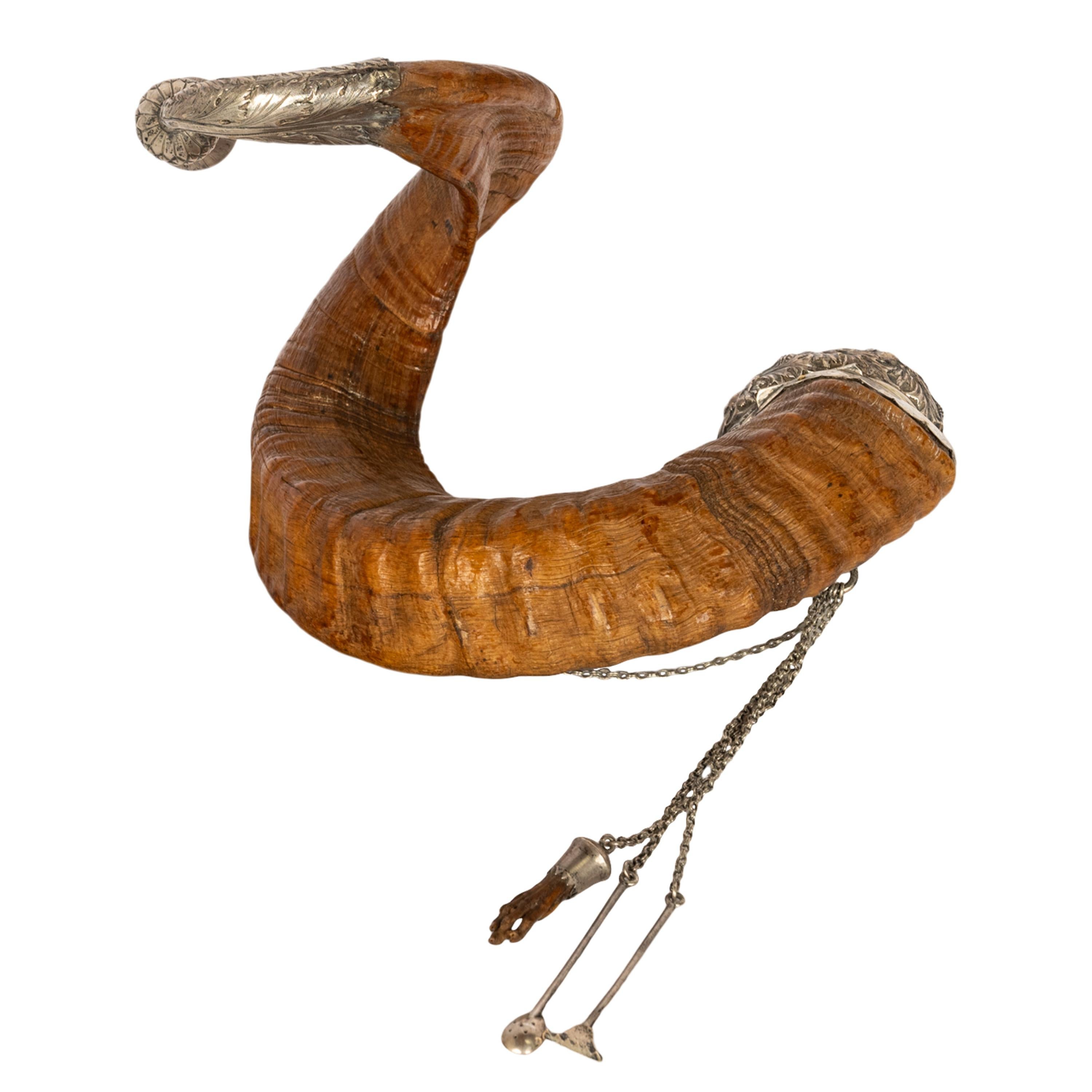 Antique tasse écossaise Cairngorm Mull Ram's Horn Édimbourg 1884 en vente 1