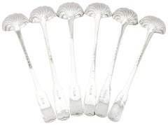 Antique Scottish Sterling Silver Fiddle Pattern Toddy Ladles