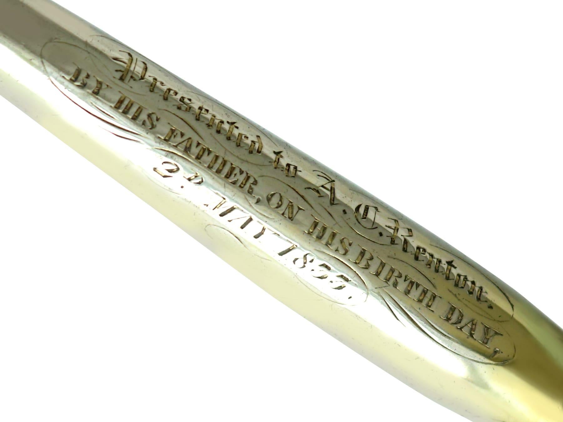 Antike schottische Sterling Silber vergoldet Punch / Suppenkelle im Angebot 1
