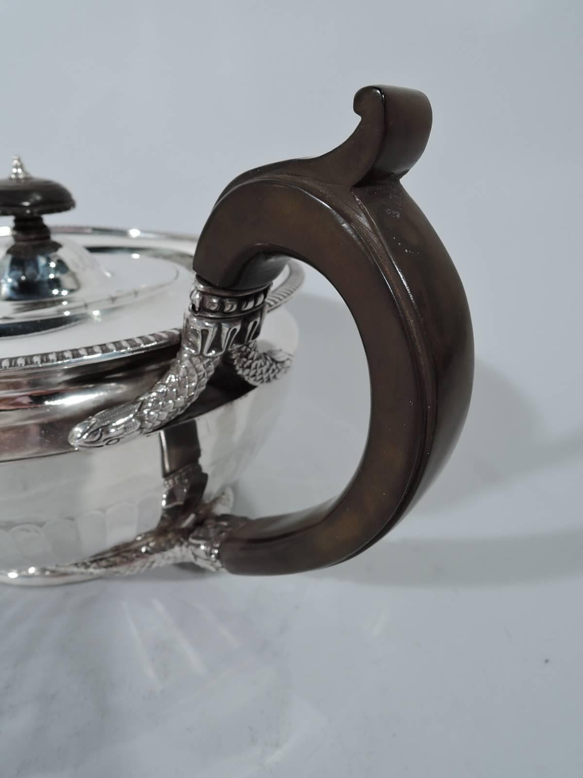 Early 20th Century Antique Scottish Sterling Silver Regency Revival Tea Set