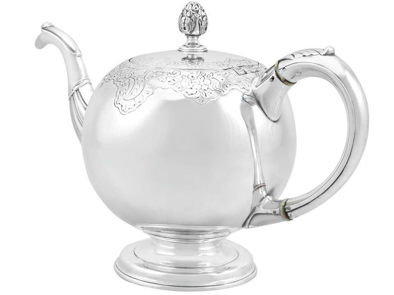 Antique Scottish Sterling Silver Teapot For Sale at 1stDibs