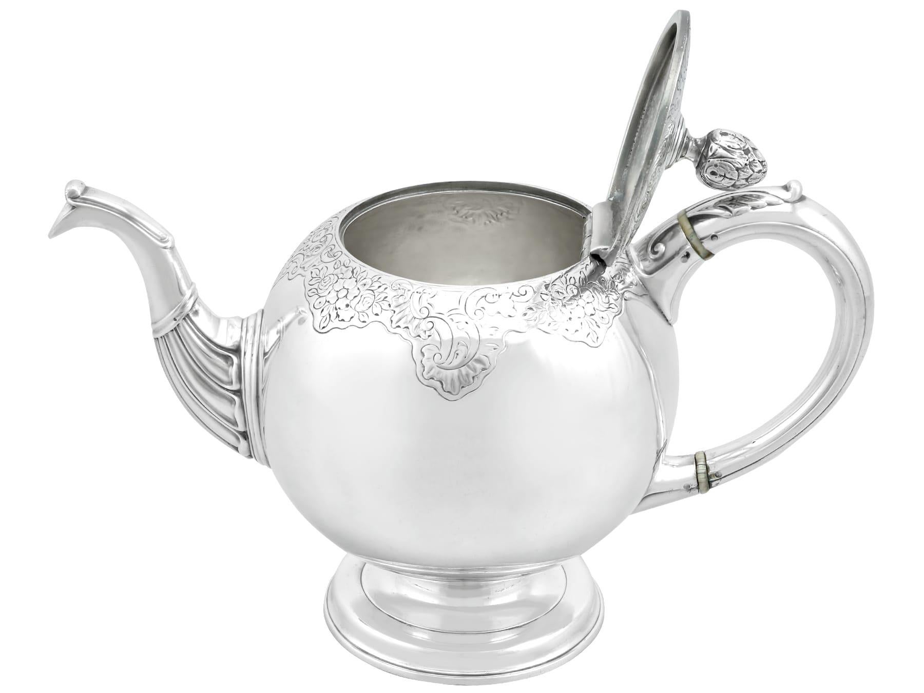 18th Century and Earlier Antique Scottish Sterling Silver Teapot For Sale