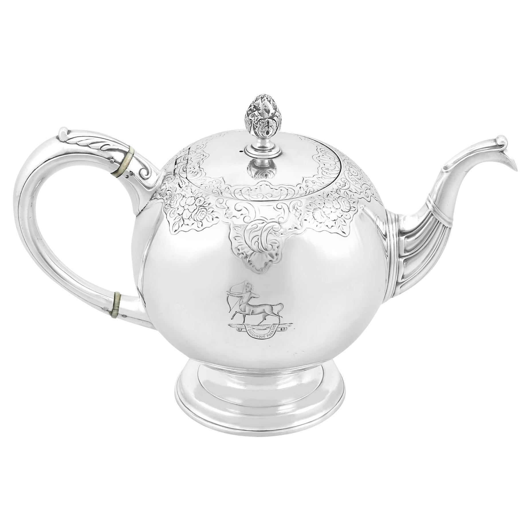 Antique Scottish Sterling Silver Teapot For Sale