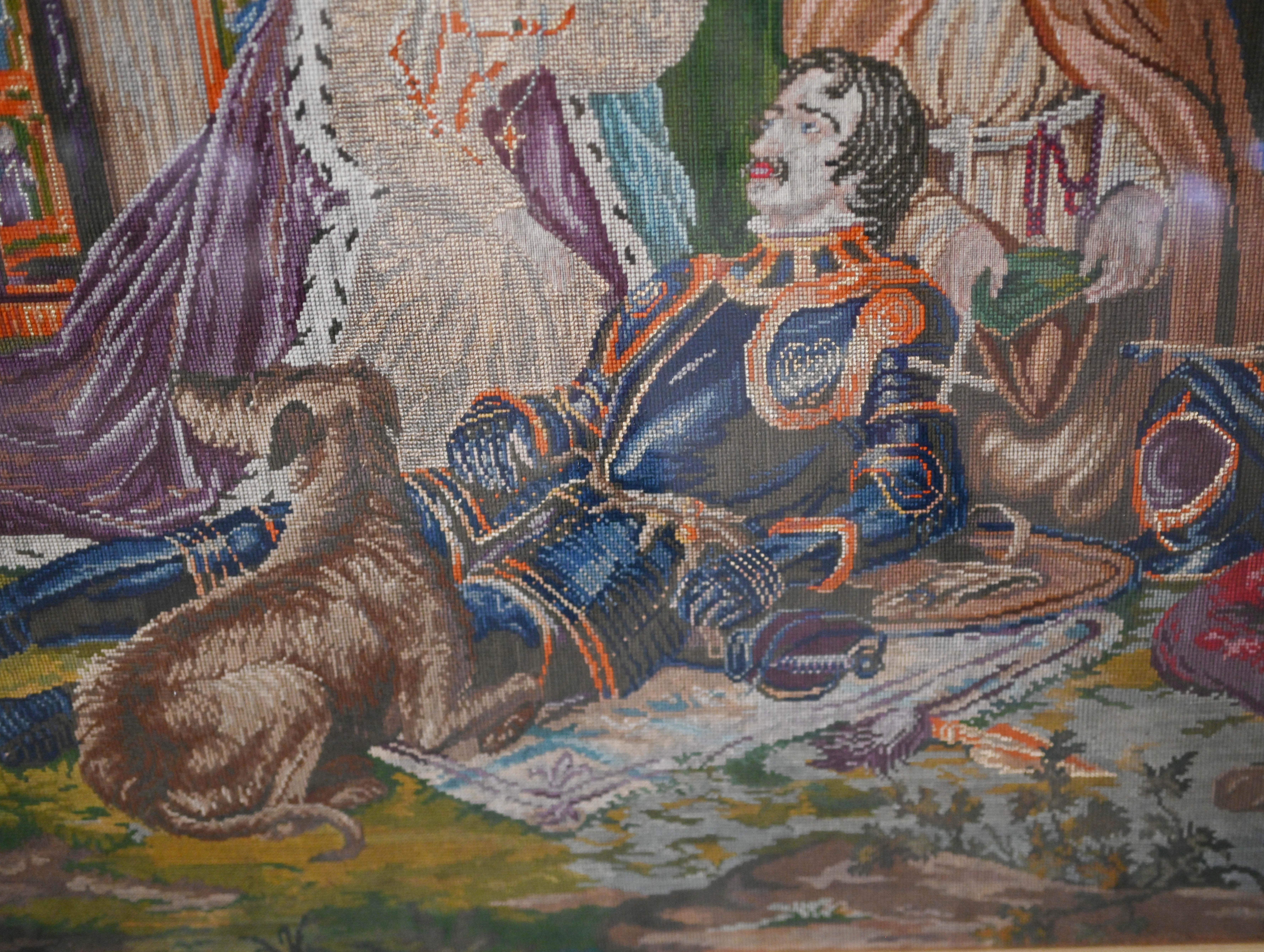 Antique tapisserie écossaise à l'aiguille de deuil de deuil 1860 en vente 5