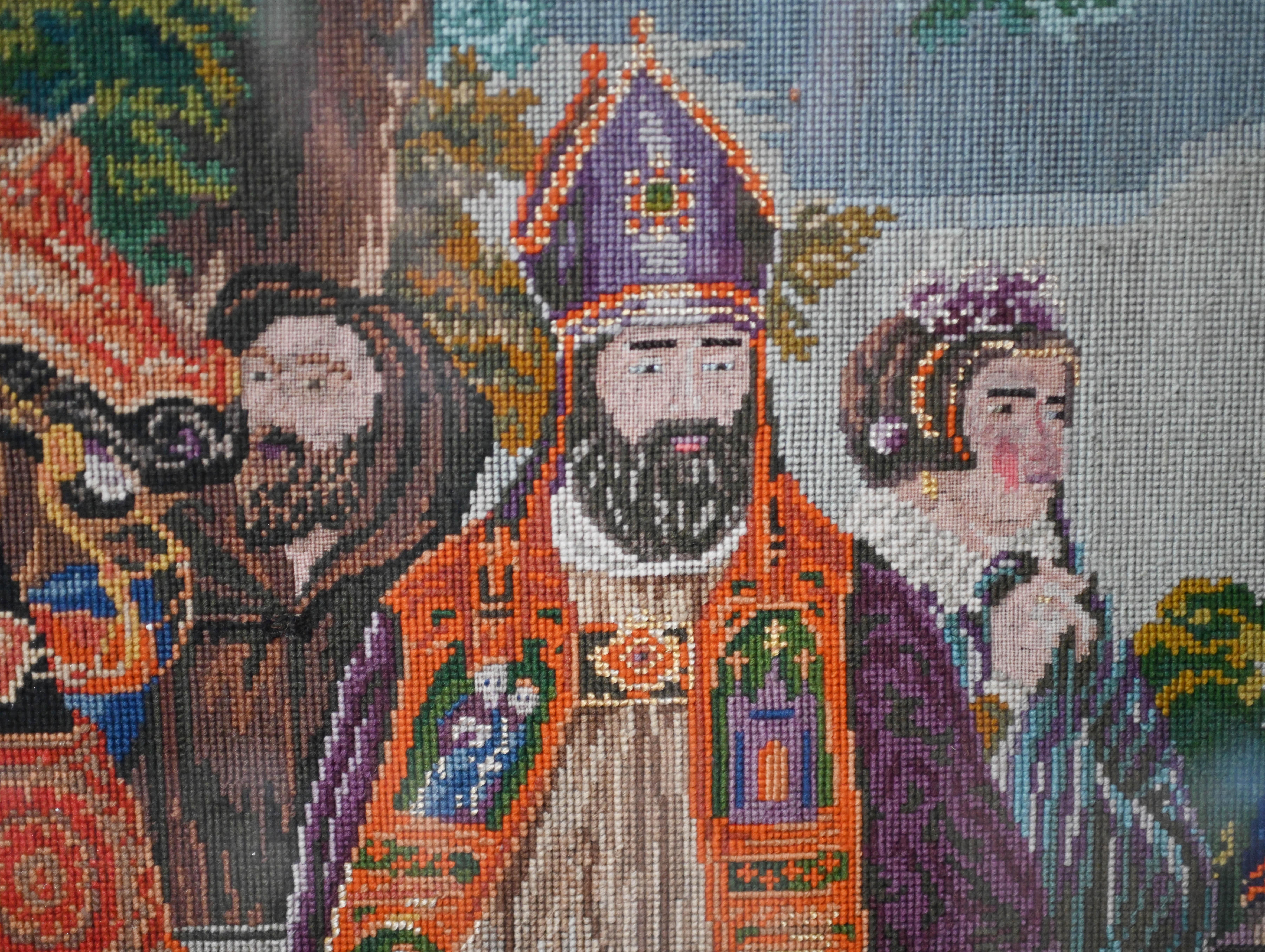 Antique tapisserie écossaise à l'aiguille de deuil de deuil 1860 en vente 6