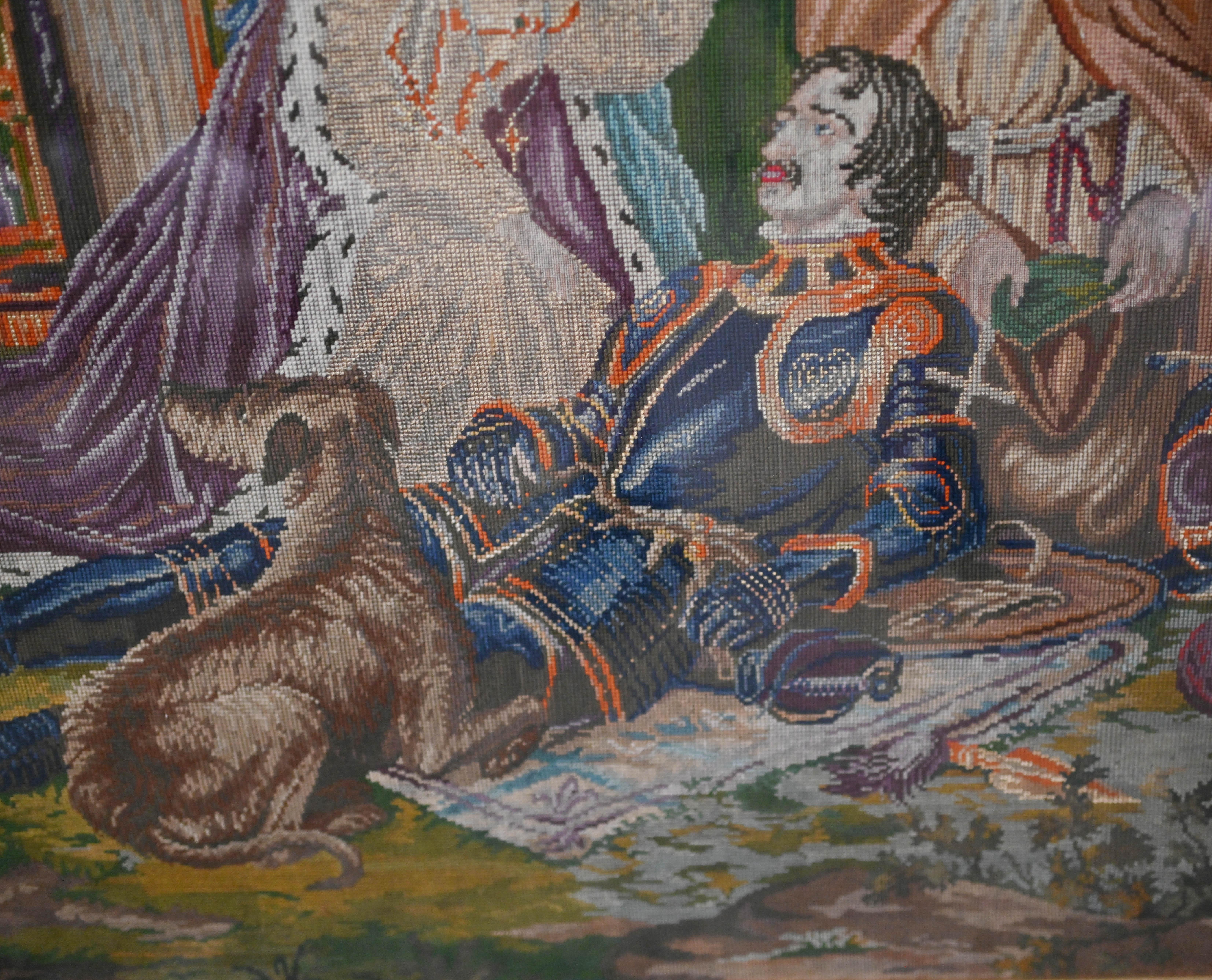 Antique tapisserie écossaise à l'aiguille de deuil de deuil 1860 en vente 4
