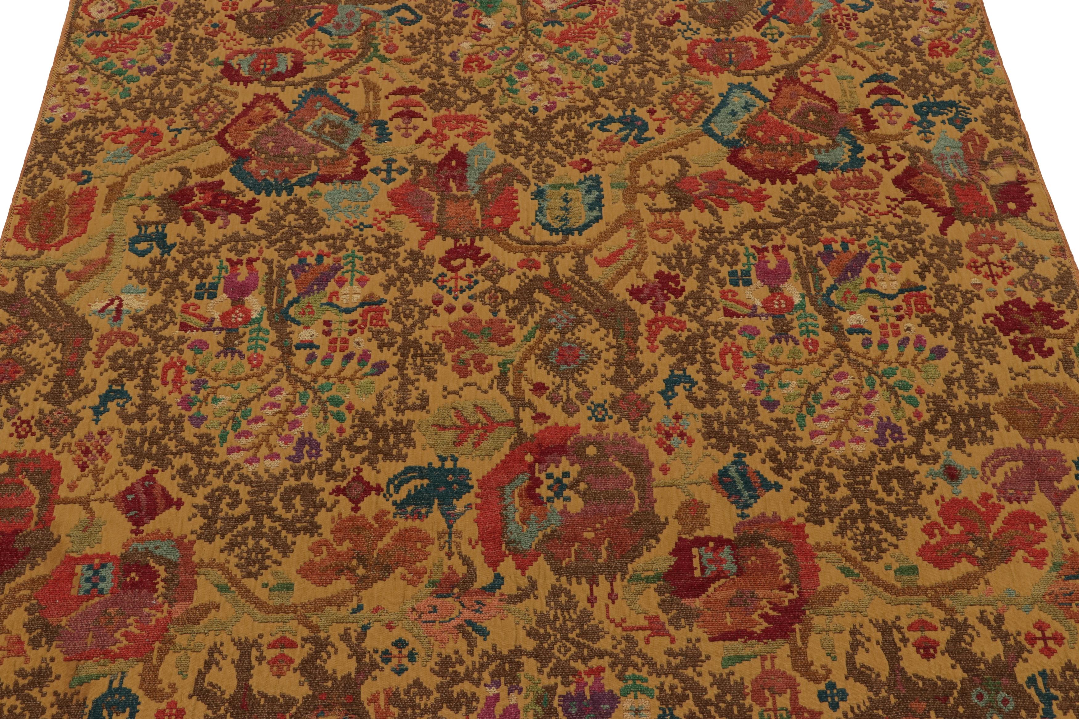Fragment de textile écossais ancien avec un riche art populaire pictural - Rug & Kilim Bon état - En vente à Long Island City, NY
