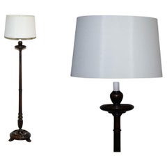 ANTIQUE SCOTTISH VICTORIAN OAK FLOOR READING LIBRARY FLOOR LAMP 165cm