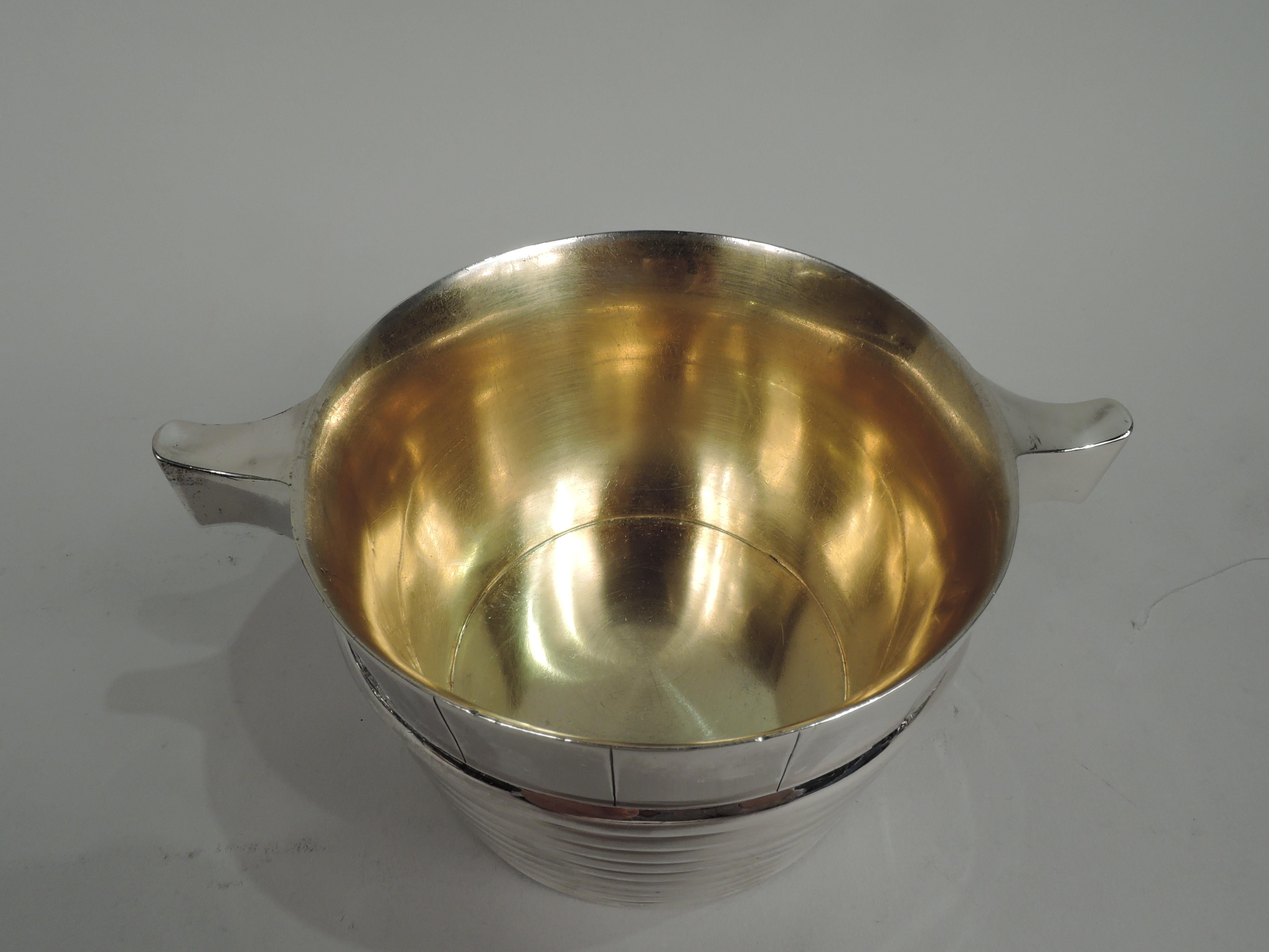 Antique Scottish Victorian Sterling Silver Butter Tub In Excellent Condition In New York, NY