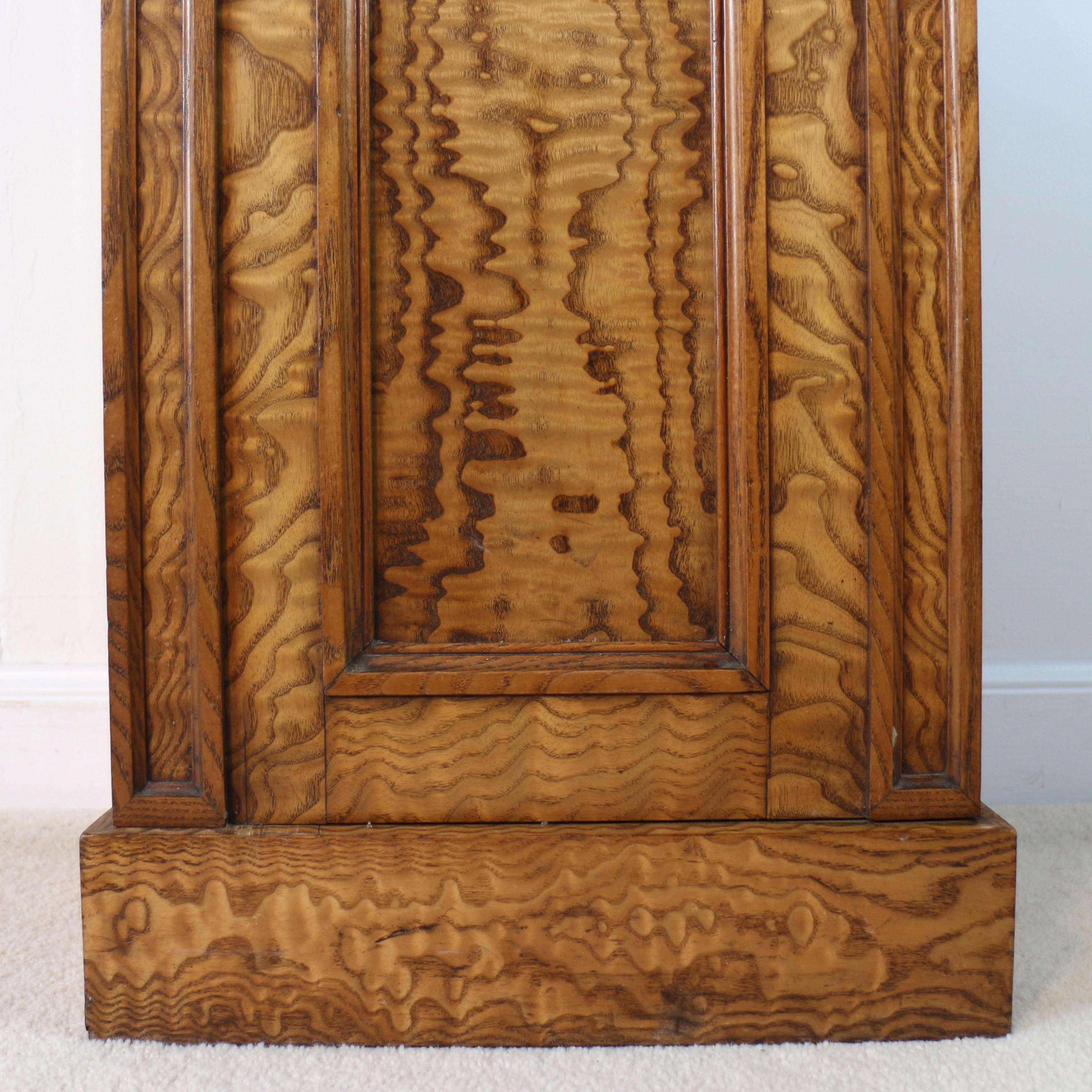 Brass Antique Scottish William IV Figured Elm Bedside Cabinet or Pot Cupboard