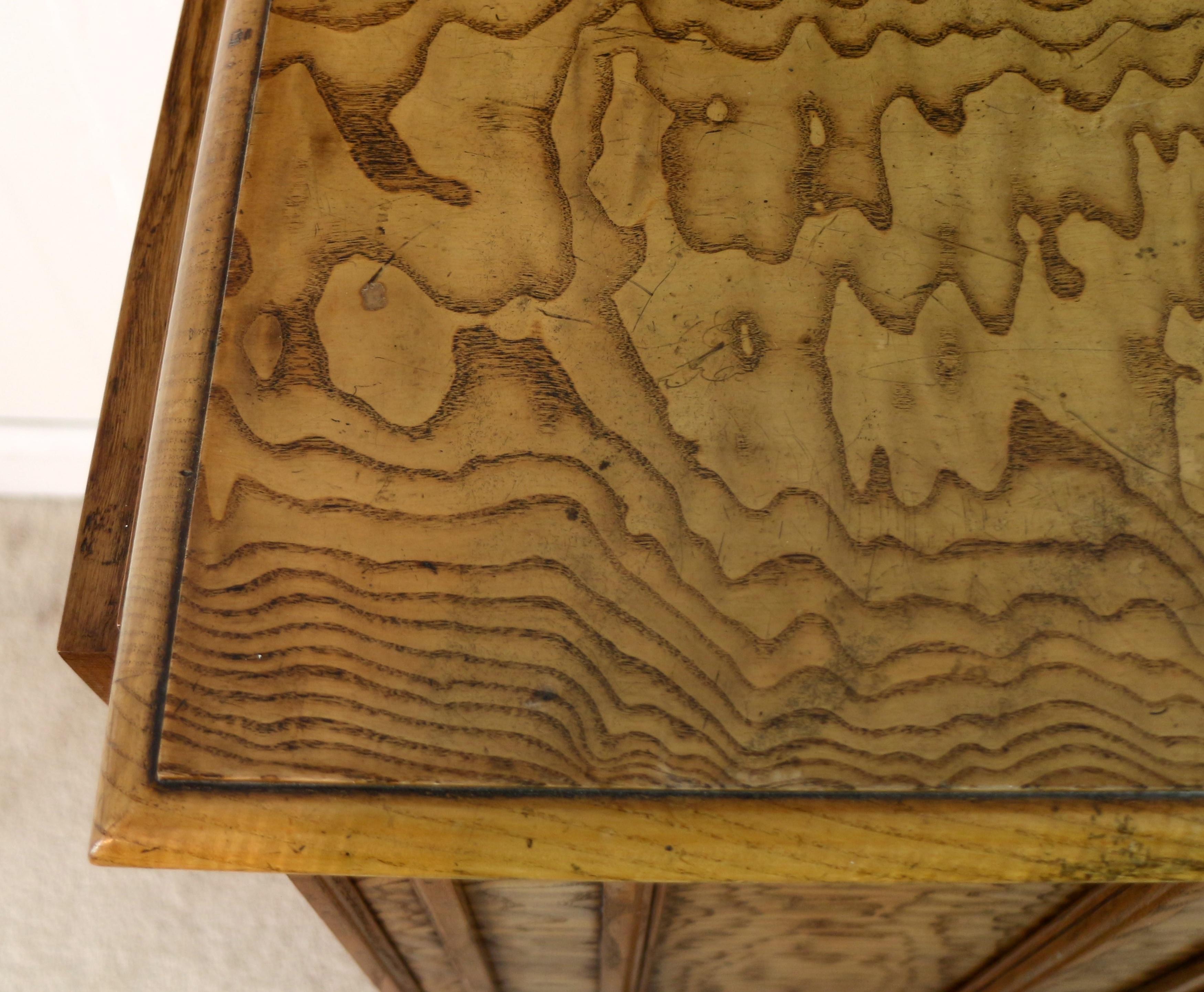 Antique Scottish William IV Figured Elm Bedside Cabinet or Pot Cupboard 3