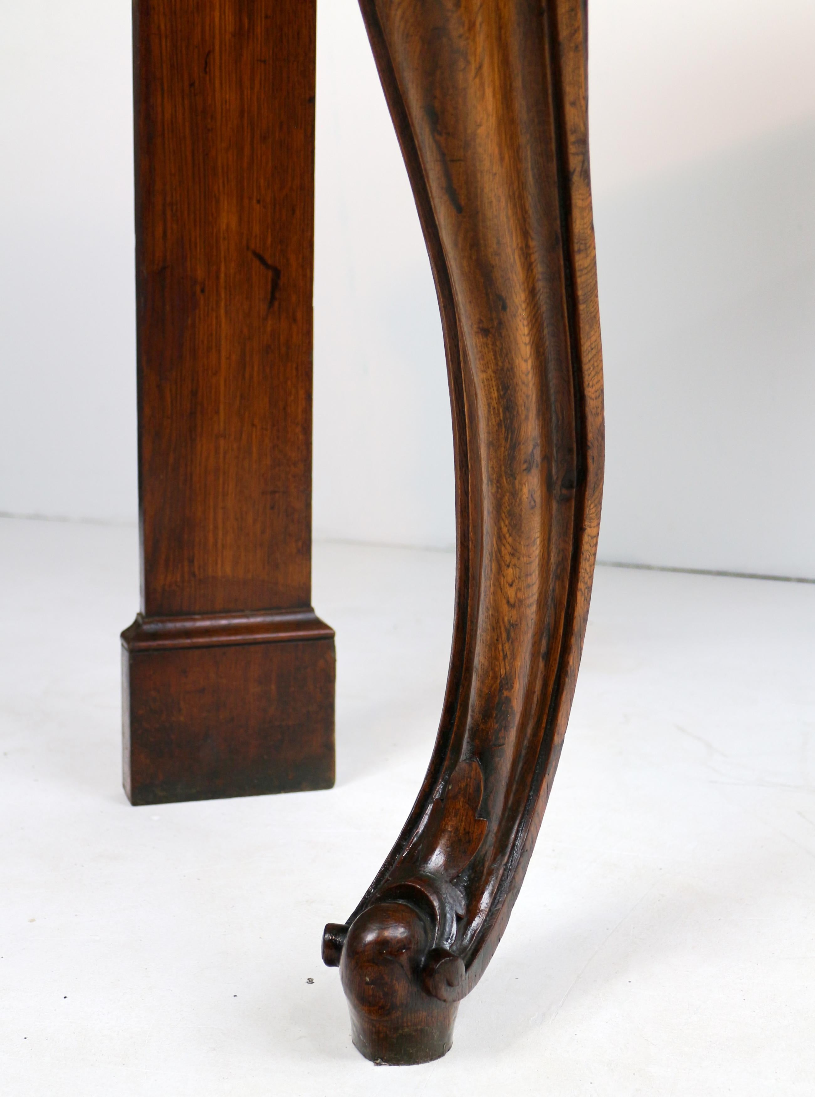 Antique Scottish William IV Oak Hall or Serving Table For Sale 6