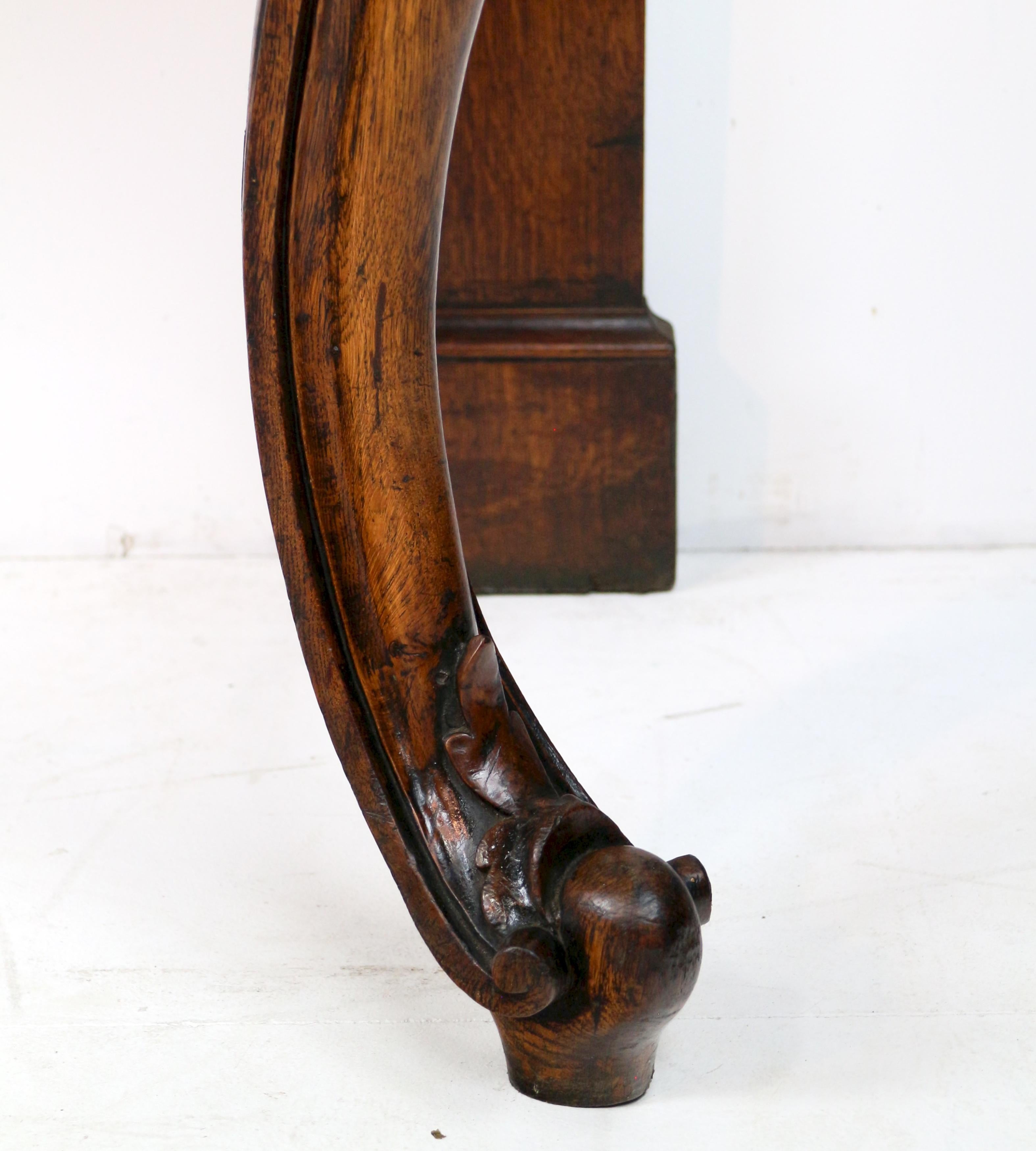 Antique Scottish William IV Oak Hall or Serving Table For Sale 7