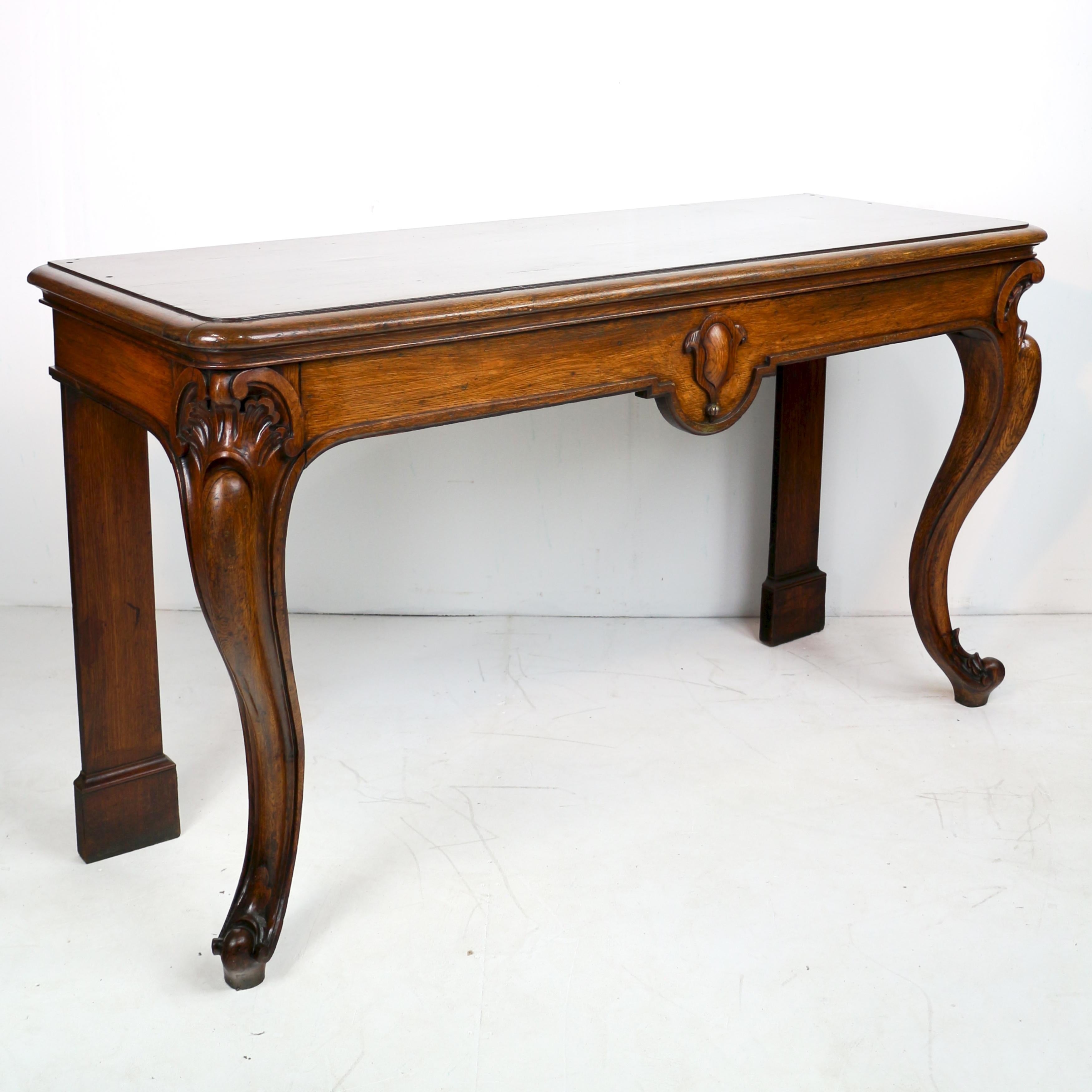 Antique Scottish William IV Oak Hall or Serving Table For Sale 8