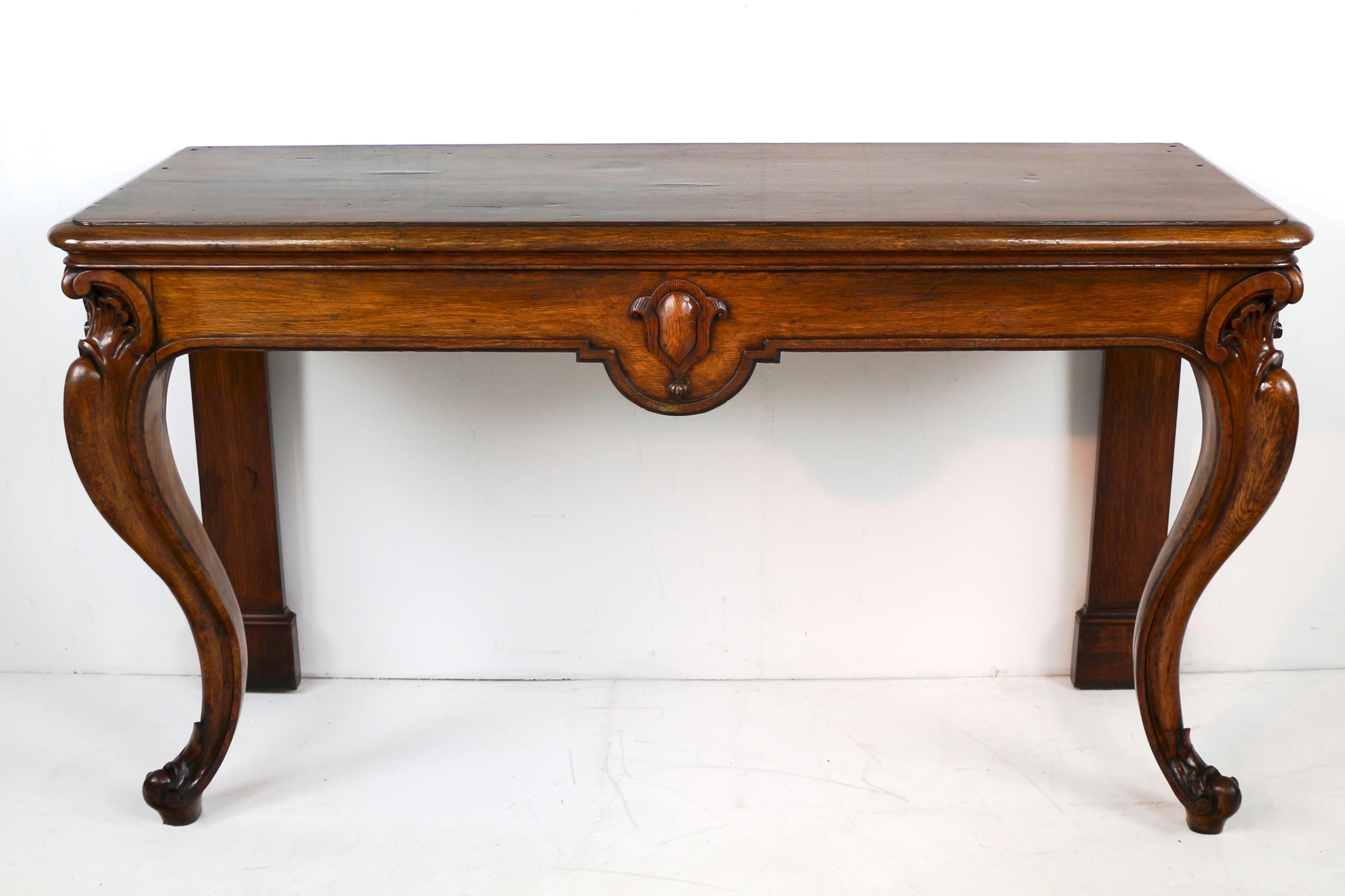 Antique Scottish William IV Oak Hall or Serving Table For Sale 9