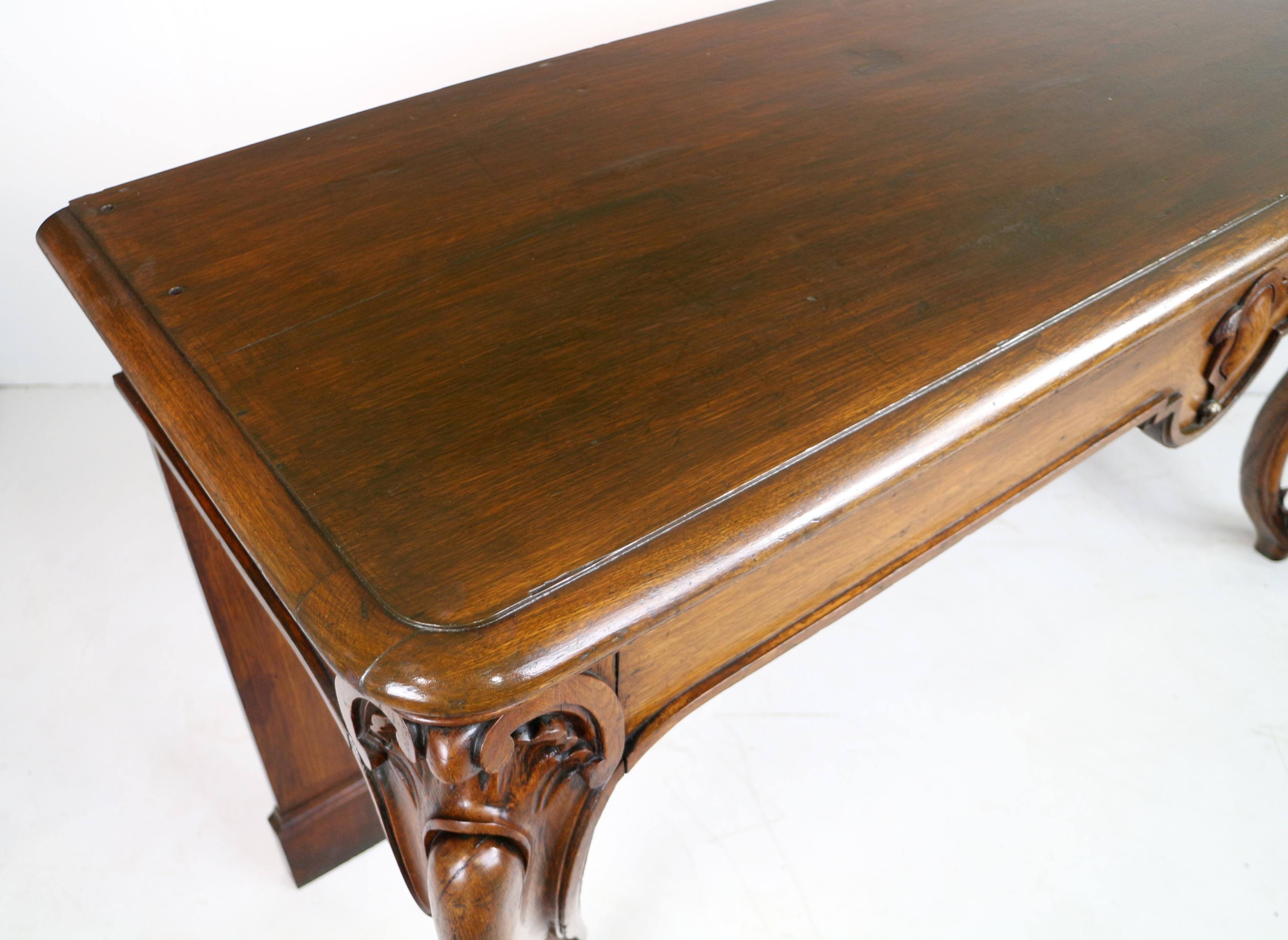 Antique Scottish William IV Oak Hall or Serving Table For Sale 11