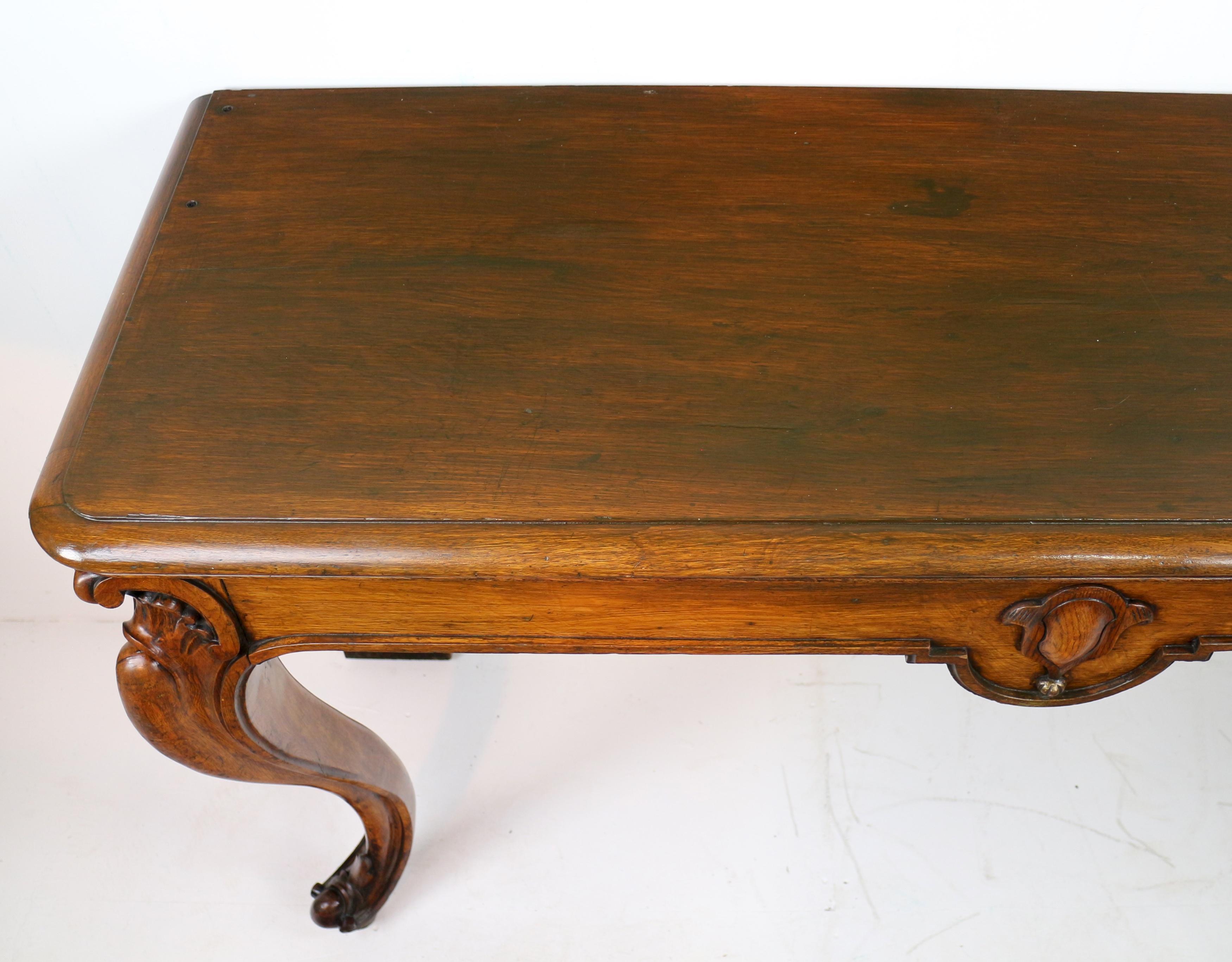 Antique Scottish William IV Oak Hall or Serving Table For Sale 12