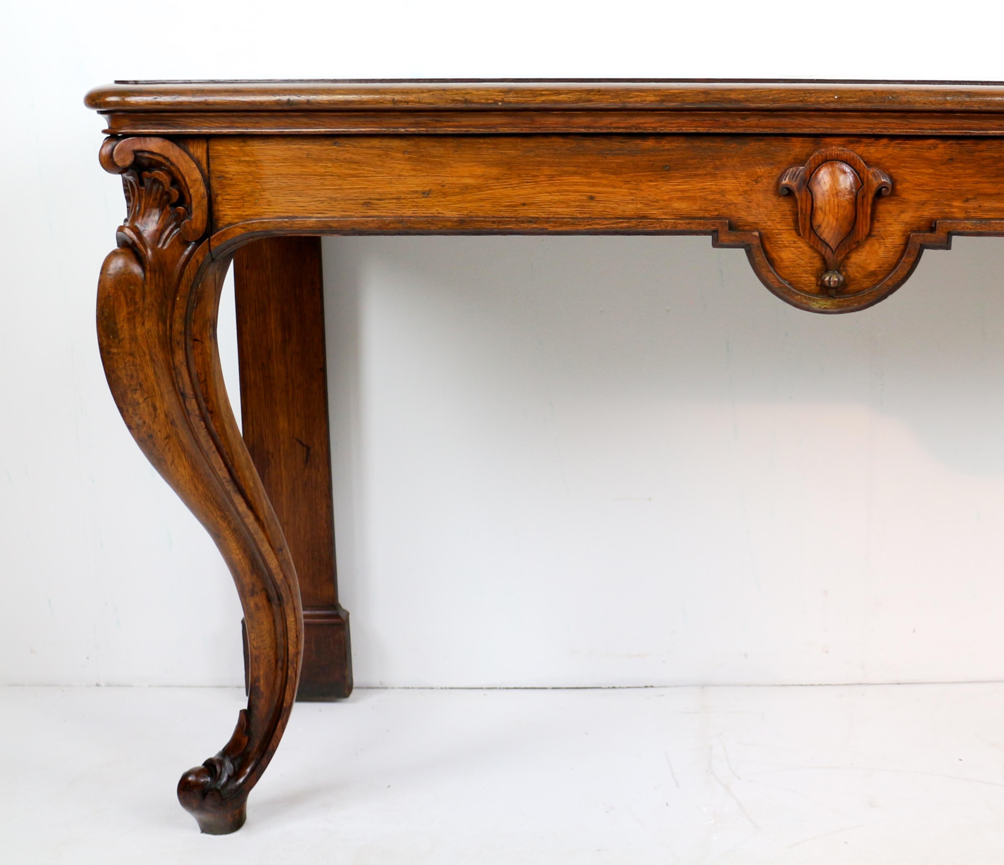 Hand-Crafted Antique Scottish William IV Oak Hall or Serving Table For Sale