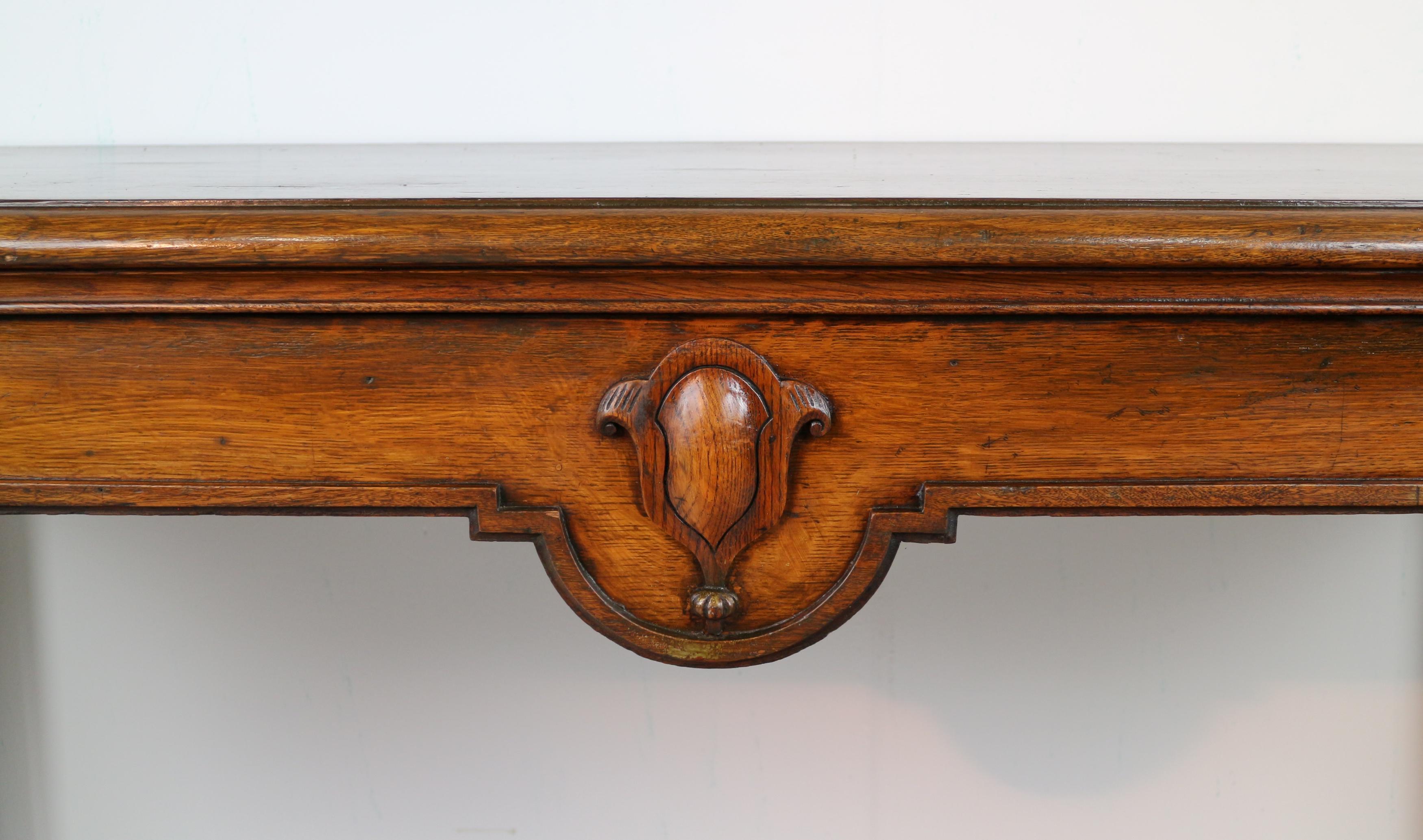 19th Century Antique Scottish William IV Oak Hall or Serving Table For Sale