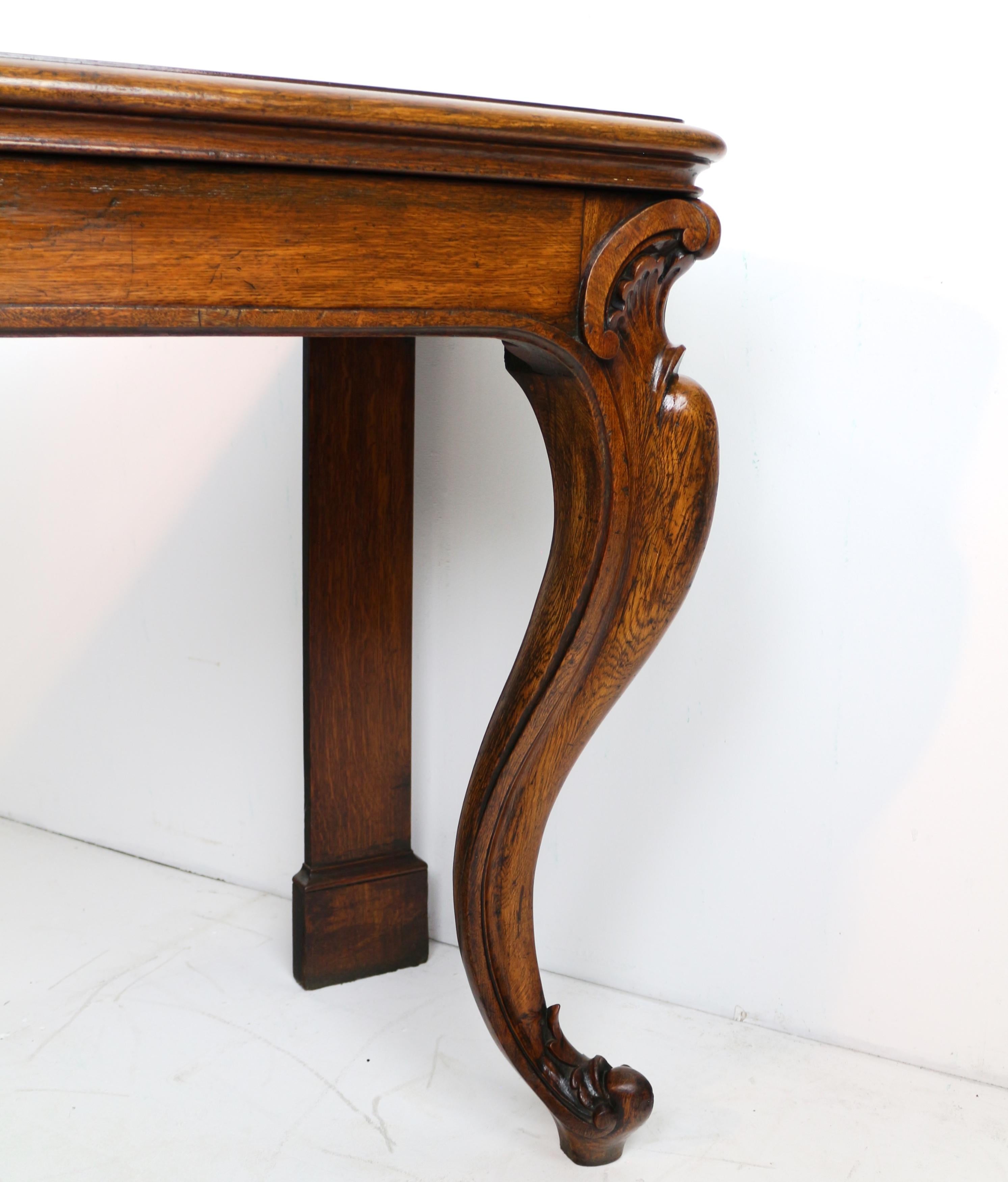 Antique Scottish William IV Oak Hall or Serving Table For Sale 3
