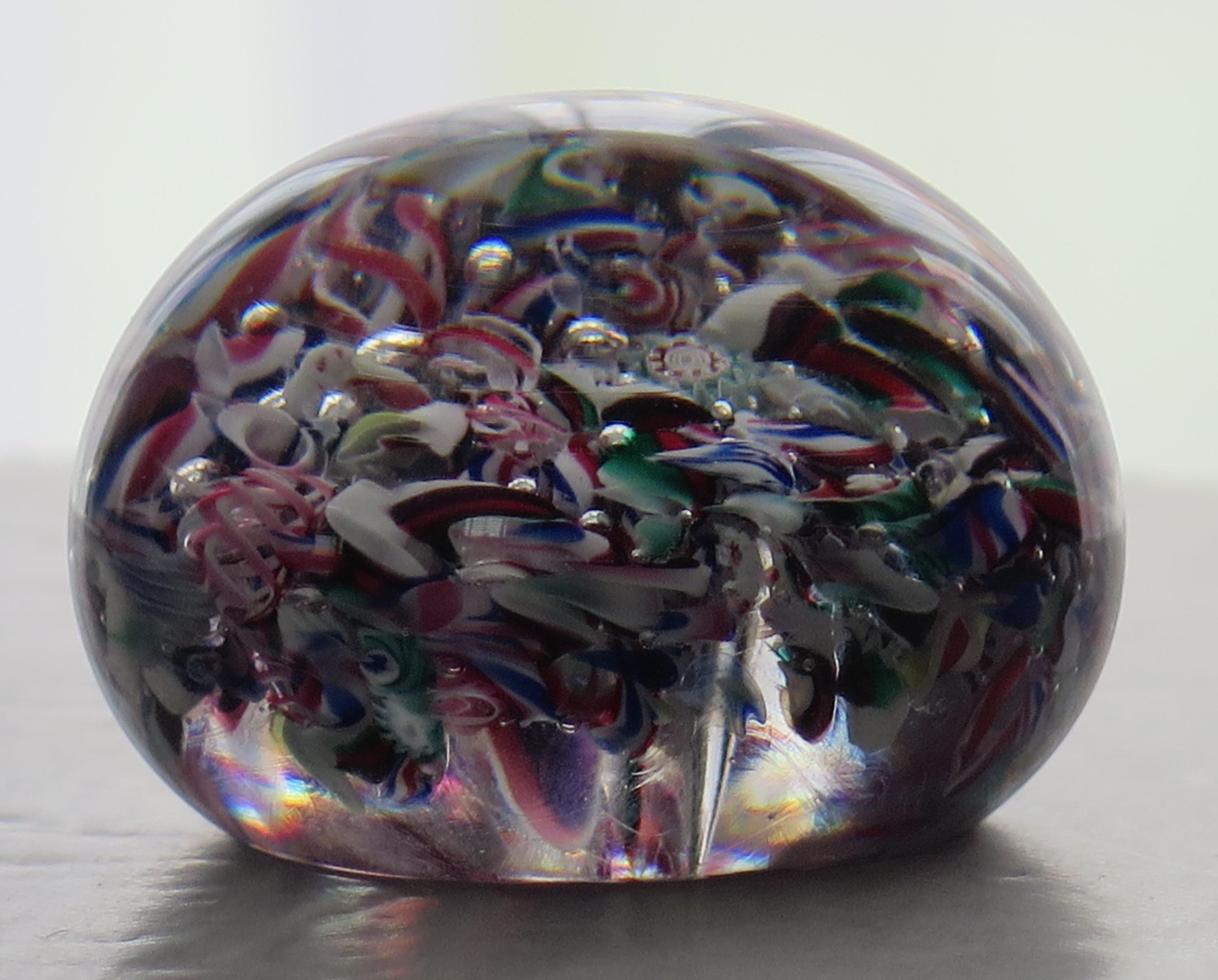 19th Century Antique Scrambled Glass Paperweight New England Glass Company, American 1852 For Sale