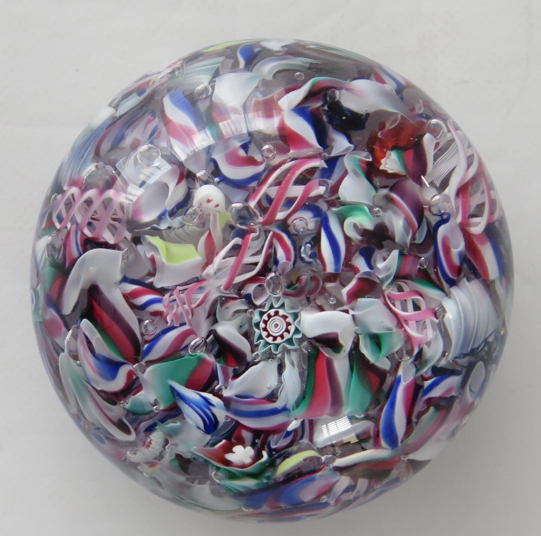 North American Antique Scrambled Glass Paperweight New England Glass Company, American 1852 For Sale