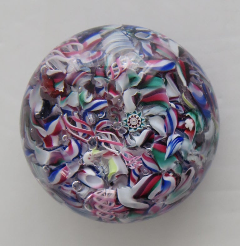 Antique Scrambled Glass Paperweight New England Glass Company, American 1852 For Sale 1