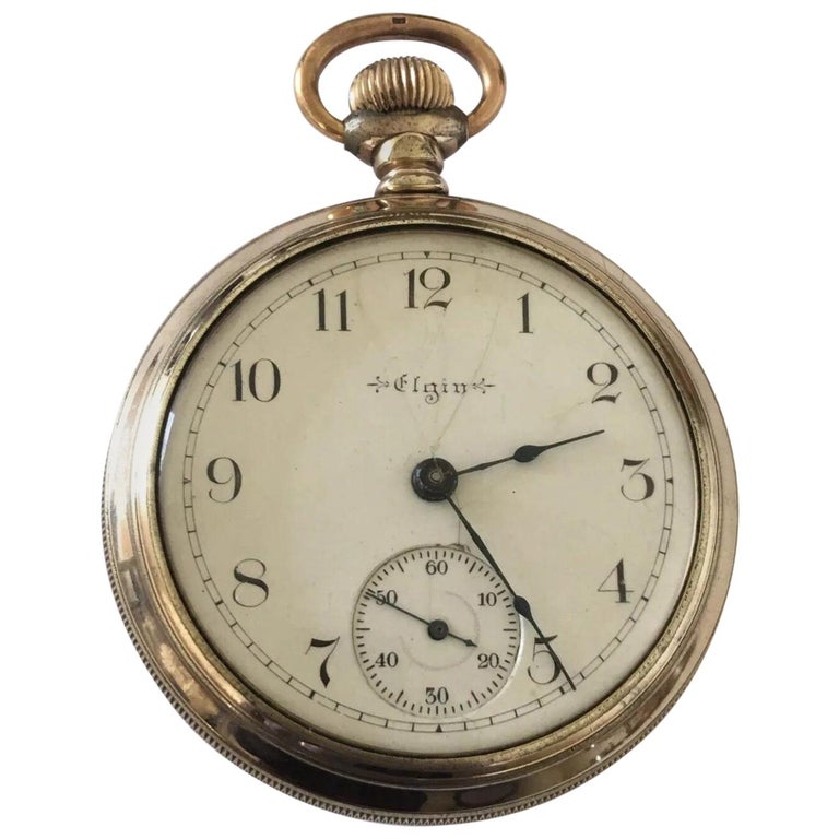 Antique Screw Back Gold-Plated Pocket Watch Signed Elgin Nat'l Watch Co.  USA For Sale at 1stDibs | elgin pocket watch, elgin watch value, elgin  pocket watch value