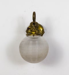 Antique Scroll Arm Textured Glass Globe Sconces (Pair)