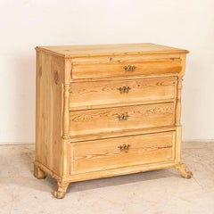 Antique Scrubbed Pine Chest of Drawers from Denmark