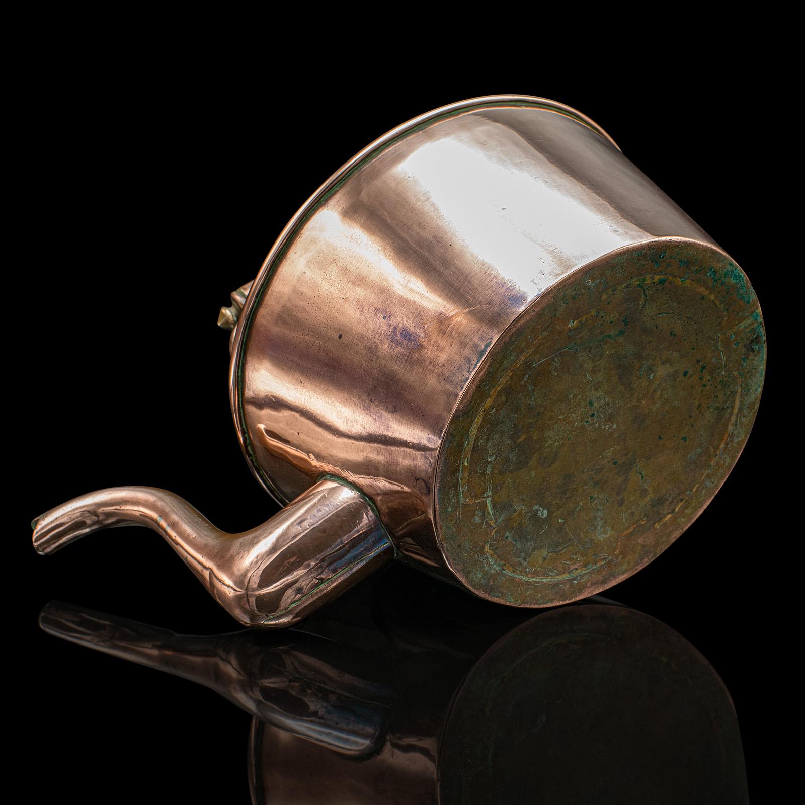 Antique Scullery Kettle, English, Copper, Stovetop Teapot, Victorian, Circa 1870 For Sale 5