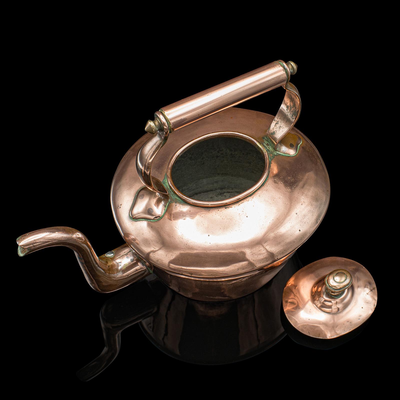 Antique Scullery Kettle, English, Copper, Stovetop Teapot, Victorian, Circa 1870 For Sale 2