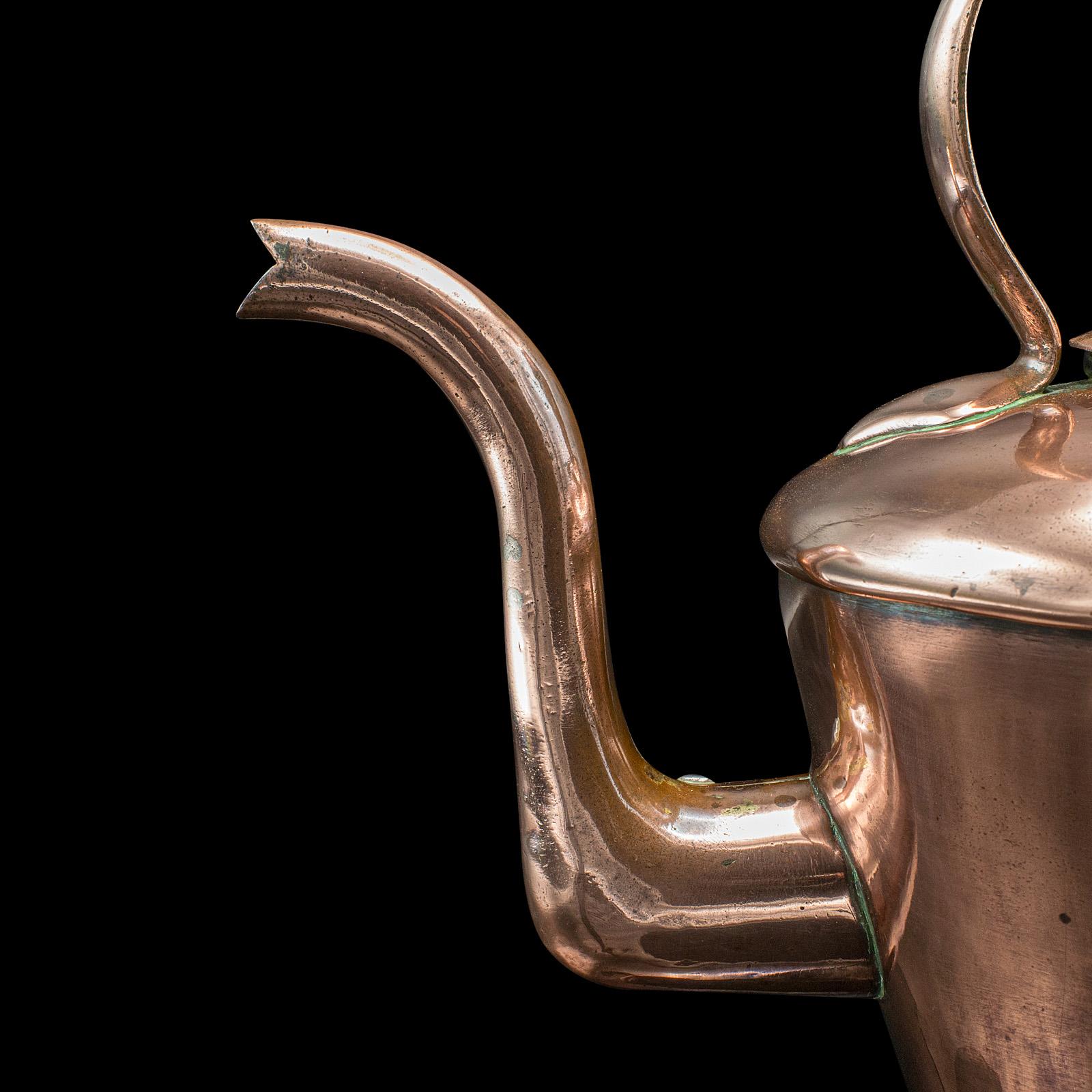 Antigua tetera de cocina, inglesa, de cobre, Victoriana, Circa 1870 en venta 2