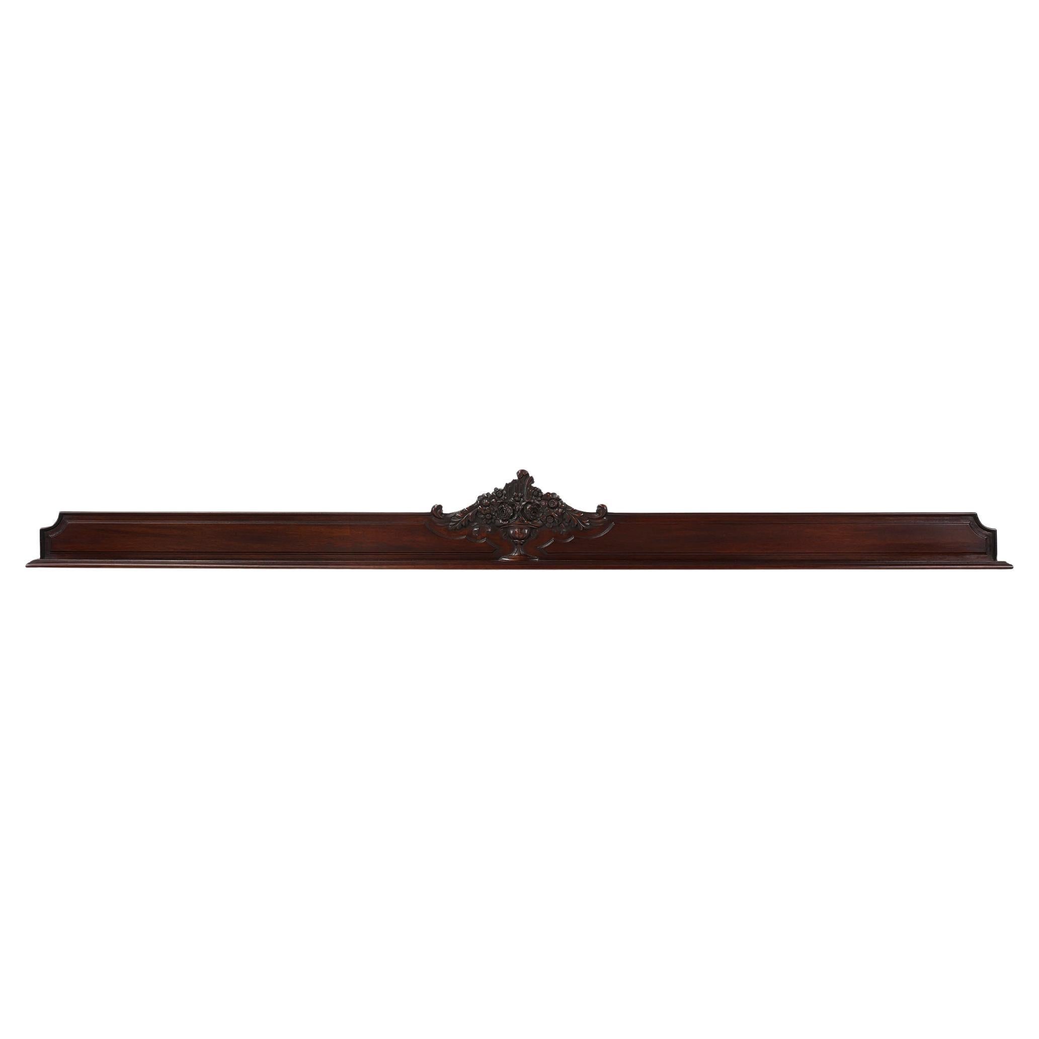 Antique sculpted oak frieze or wall ornament, France ca. 1900