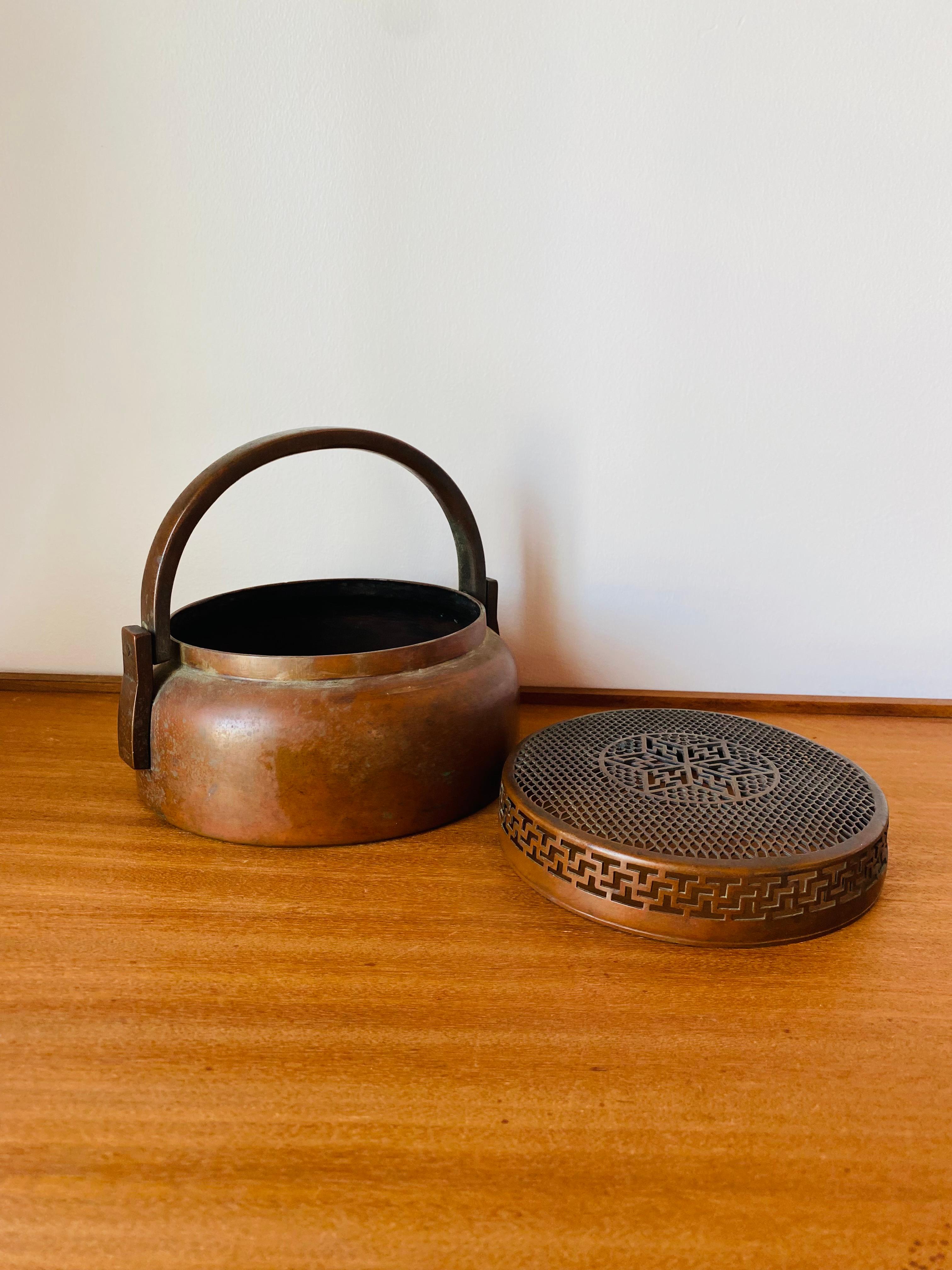 Early 20th Century Antique Sculptural Copper Chinese Hand Warmer For Sale