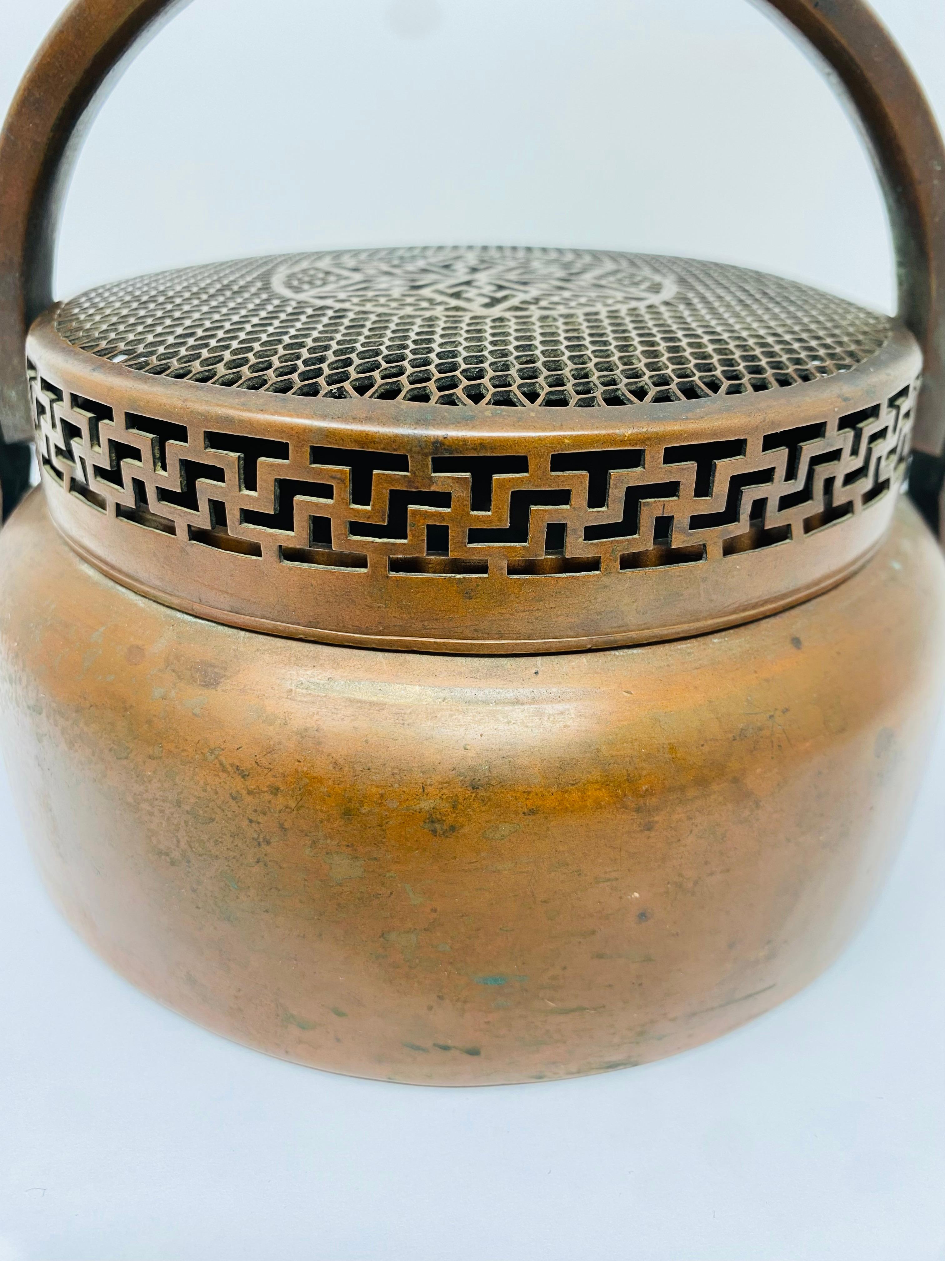 Antique Sculptural Copper Chinese Hand Warmer For Sale 3