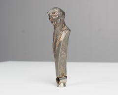 Antike Skulptur Mephisto, Zigarrenschliff, versilberte Bronze, Frankreich, 1880er Jahre