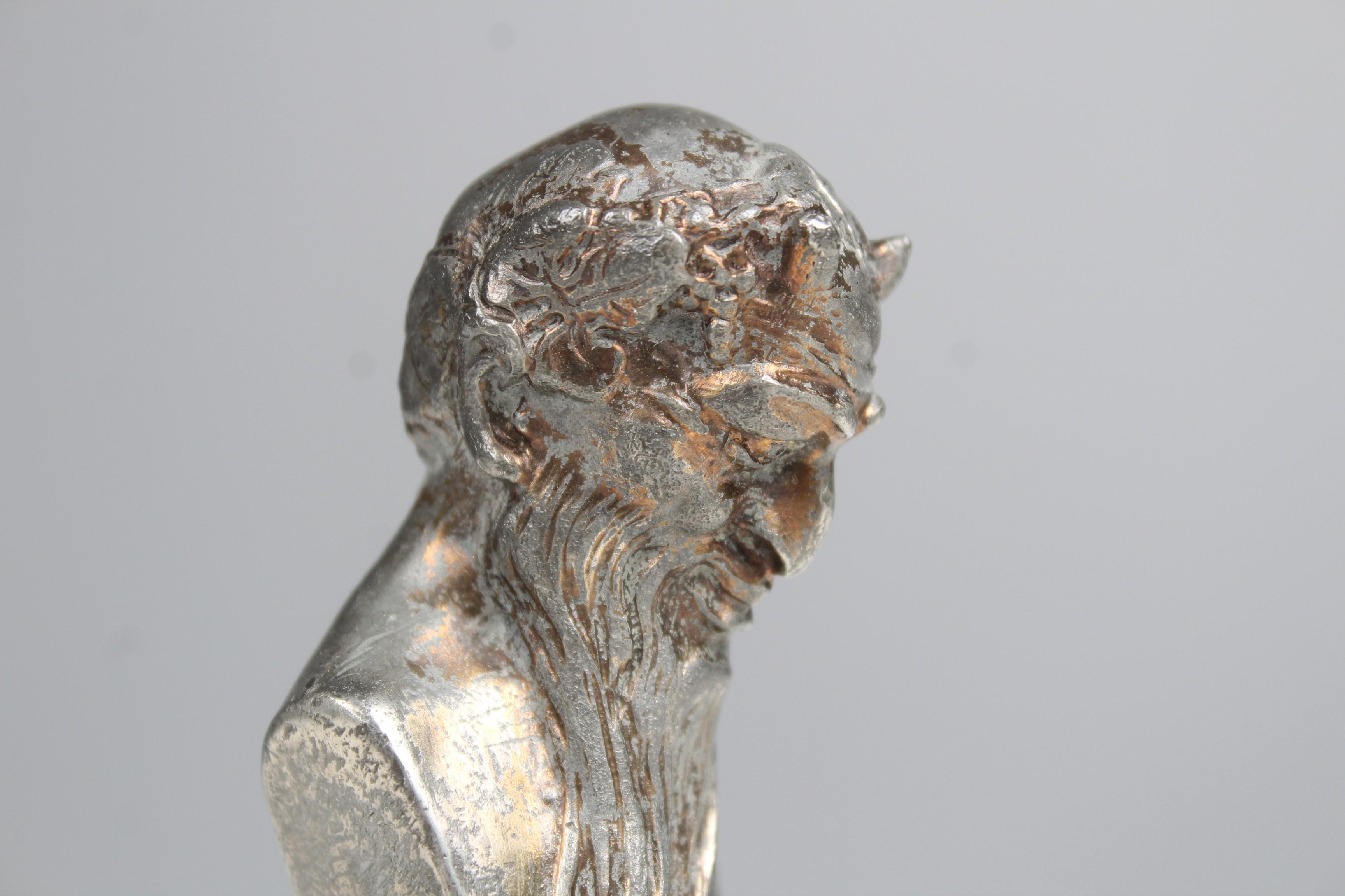 Antique Sculpture Mephisto, Cigar Cutter, Silvered Bronze, France, 1880s In Good Condition In Greven, DE